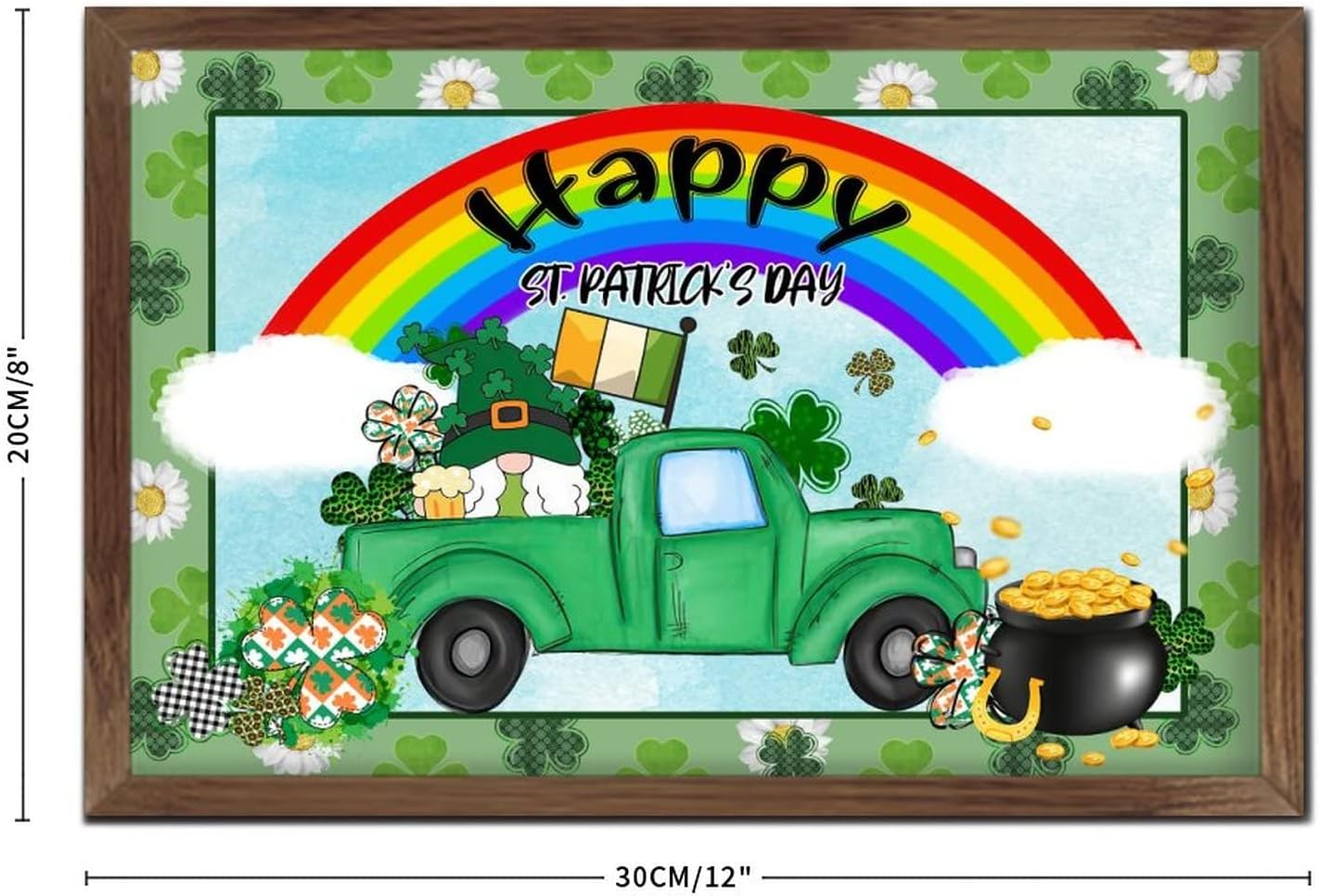 Personalized Wooden Wall Sign St Patricks Day Green Shamrock Decor