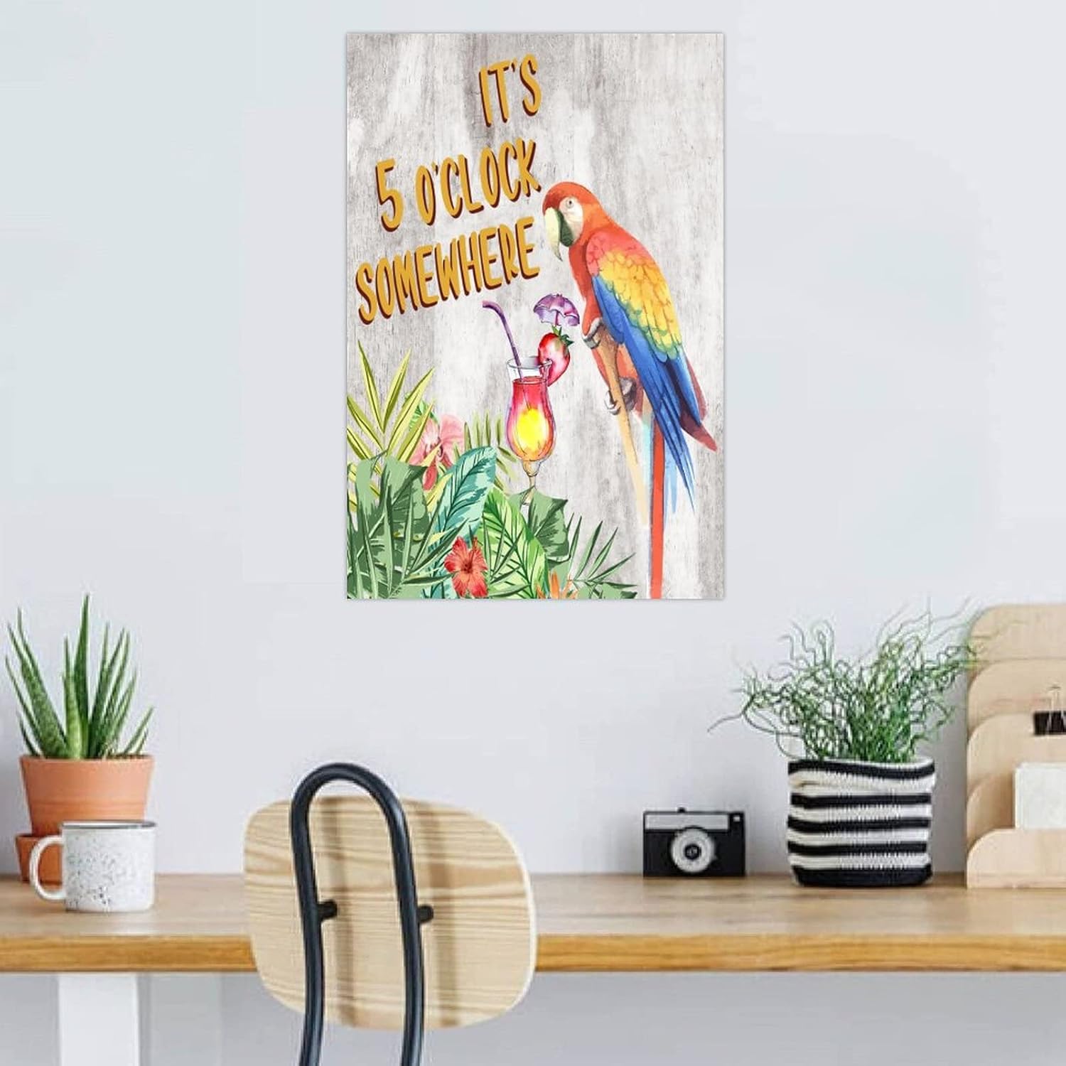 Its Five Oclock Somewhere Wall Decor Wood Plank Sign