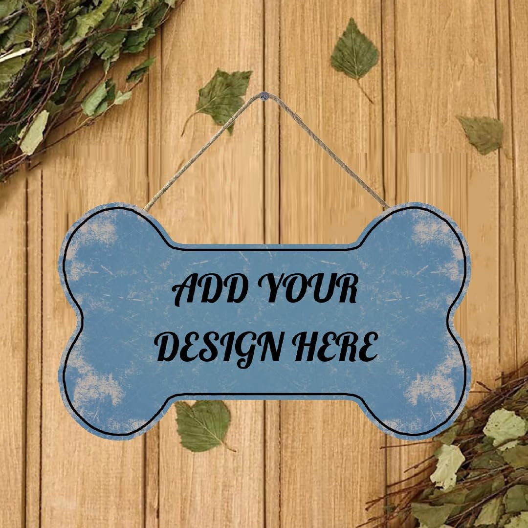 Personalized Dog Bone Wood Sign with Custom Name or Image