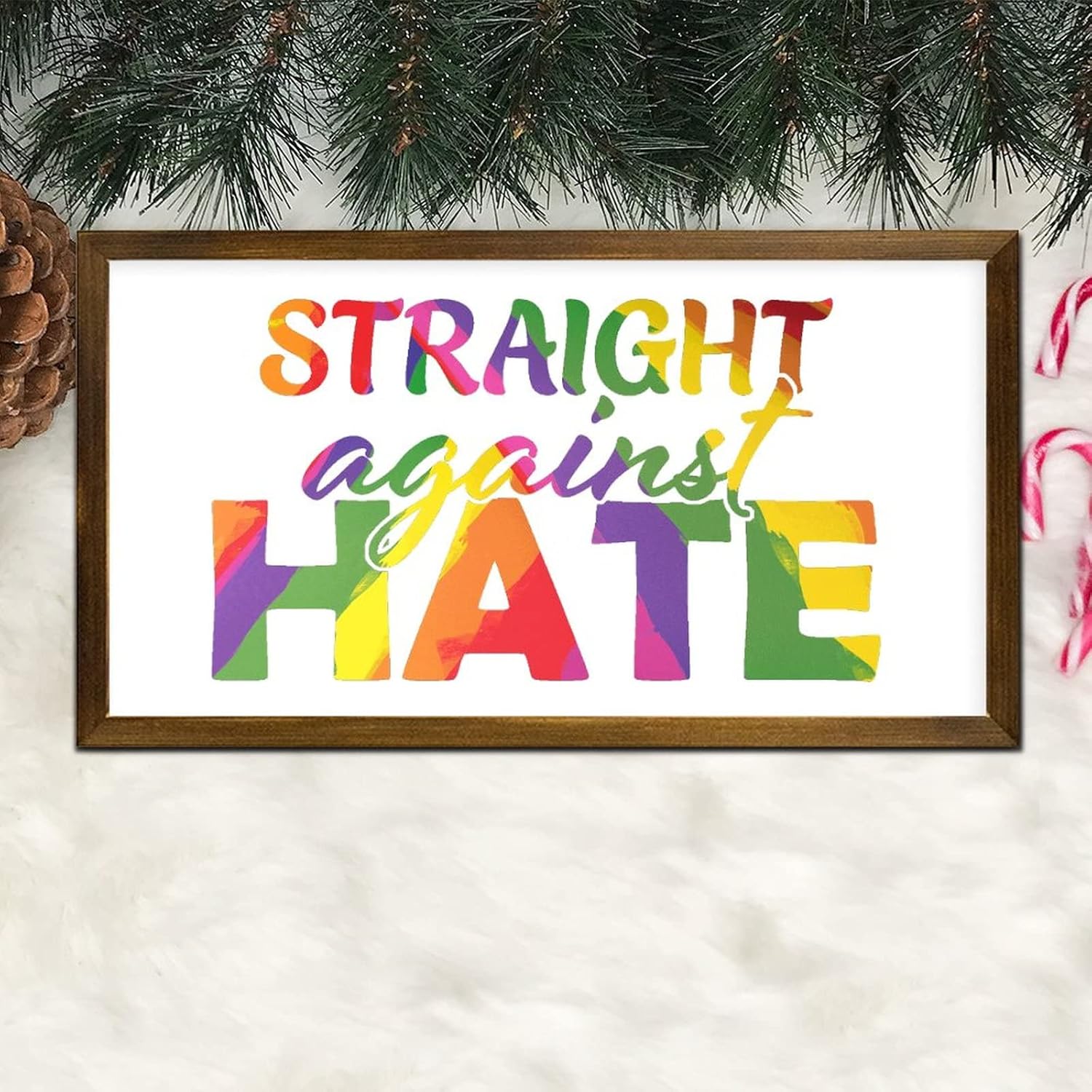 LGBTQ Pride Wood Wall Sign 12x22 Inches