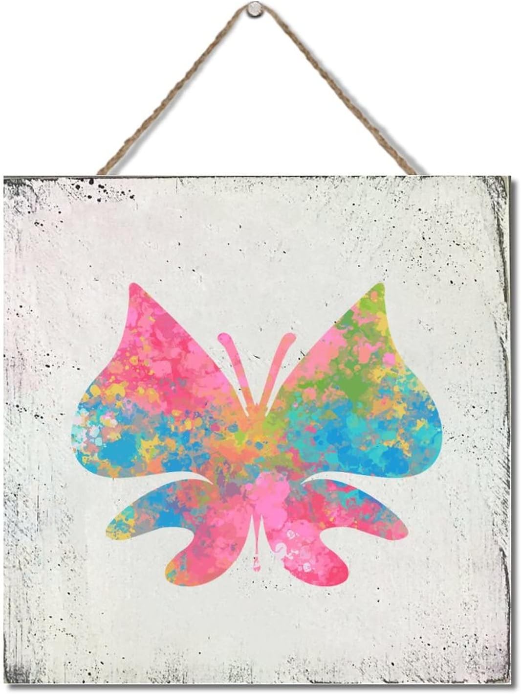 Butterfly Splashing Ink Wood Sign 12x12in