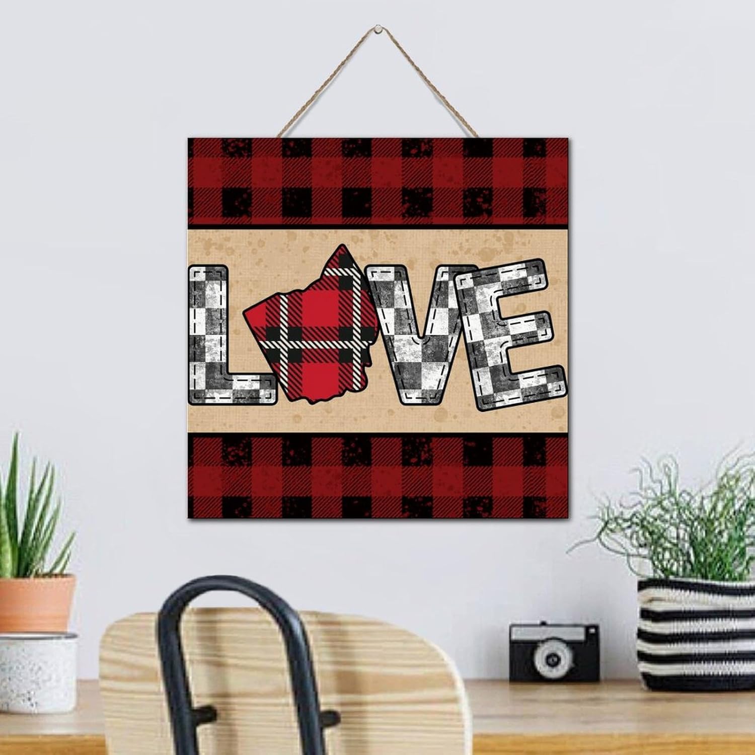 Love OHIO Funny Wall Decor Wooden Sign 12x12 Inch