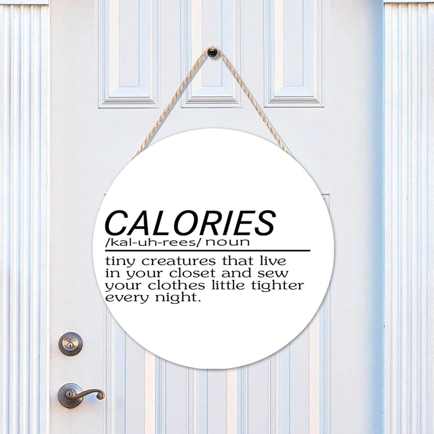 Ditooms Funny Calories Definition Wall Art - Inspirational Wood Sign