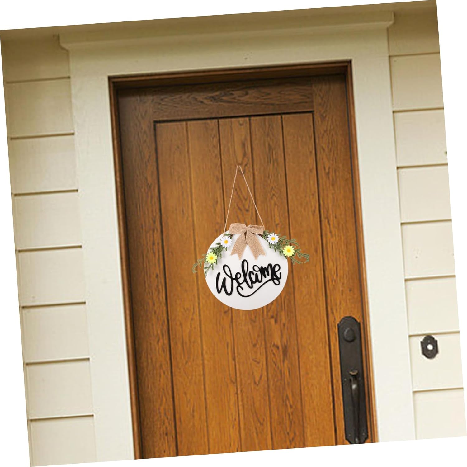 PRETYZOOM Sunflower Wall Hanging Ornament for Front Door Welcome Sign