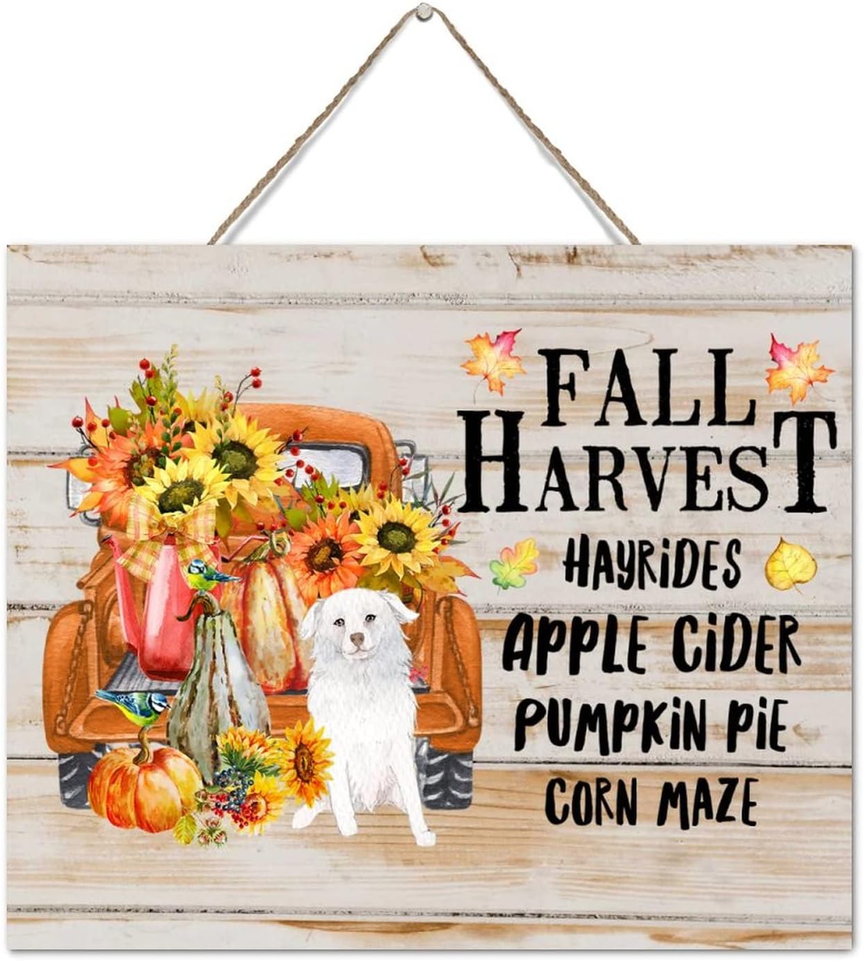 Cute Autumn Pumpkin Wood Pallet Wall Art 10x12 Inch