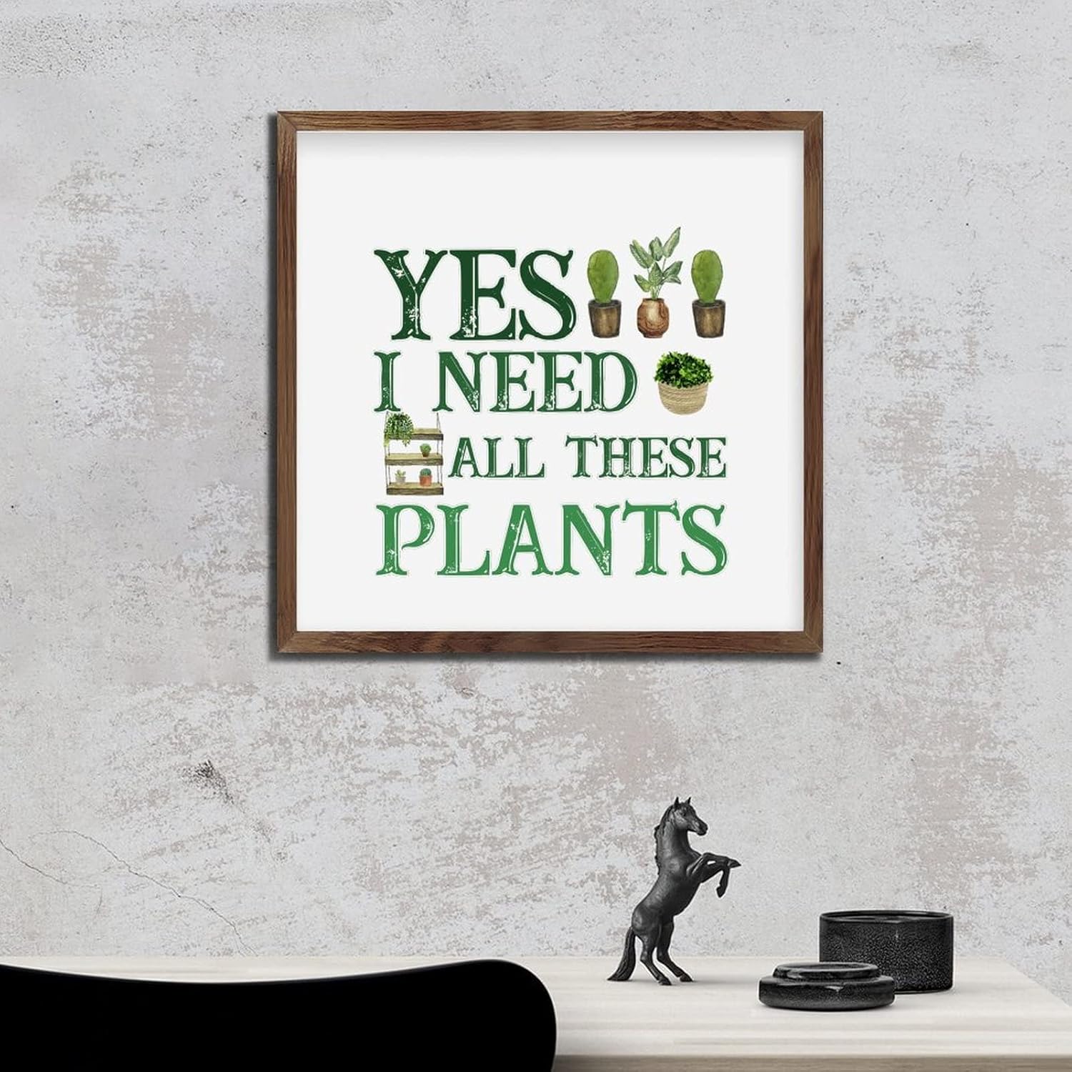 Inspirational Plant Lover Wall Art Sign 12x12in