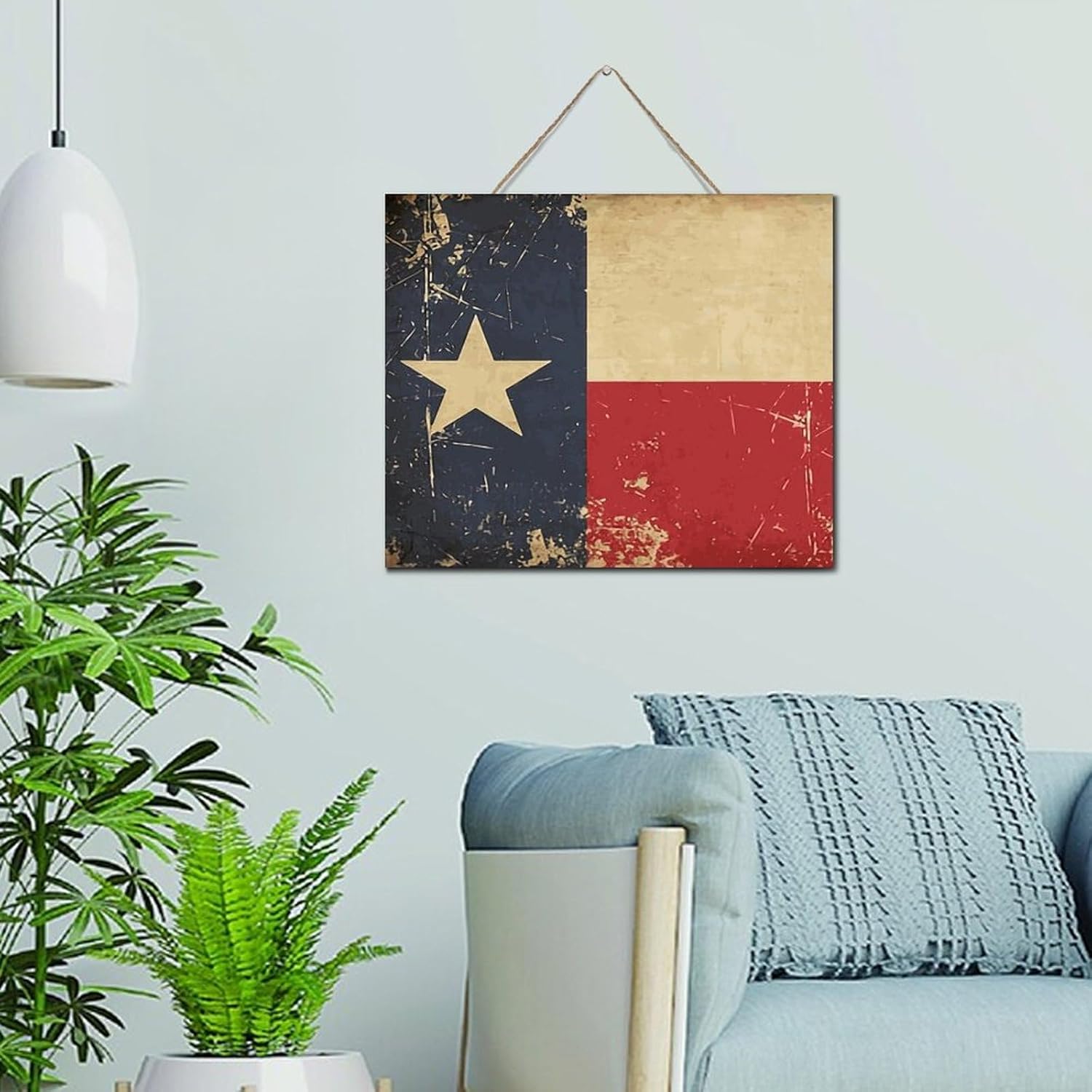 Autravelco Texas Lone Star Wood Wall Sign 10x12 Inch