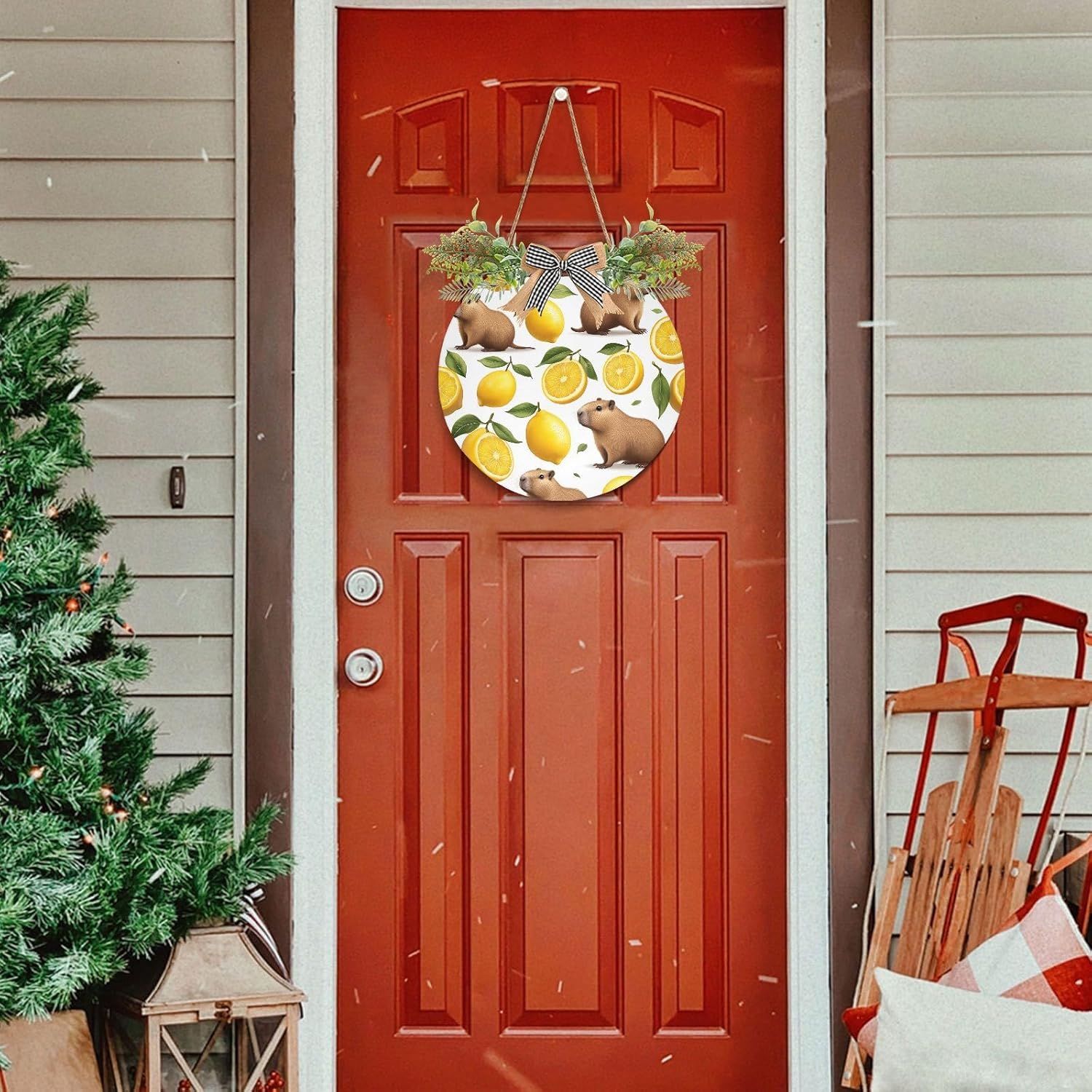 KOCOART Door Wreath Rustic Farmhouse Wall Decoration
