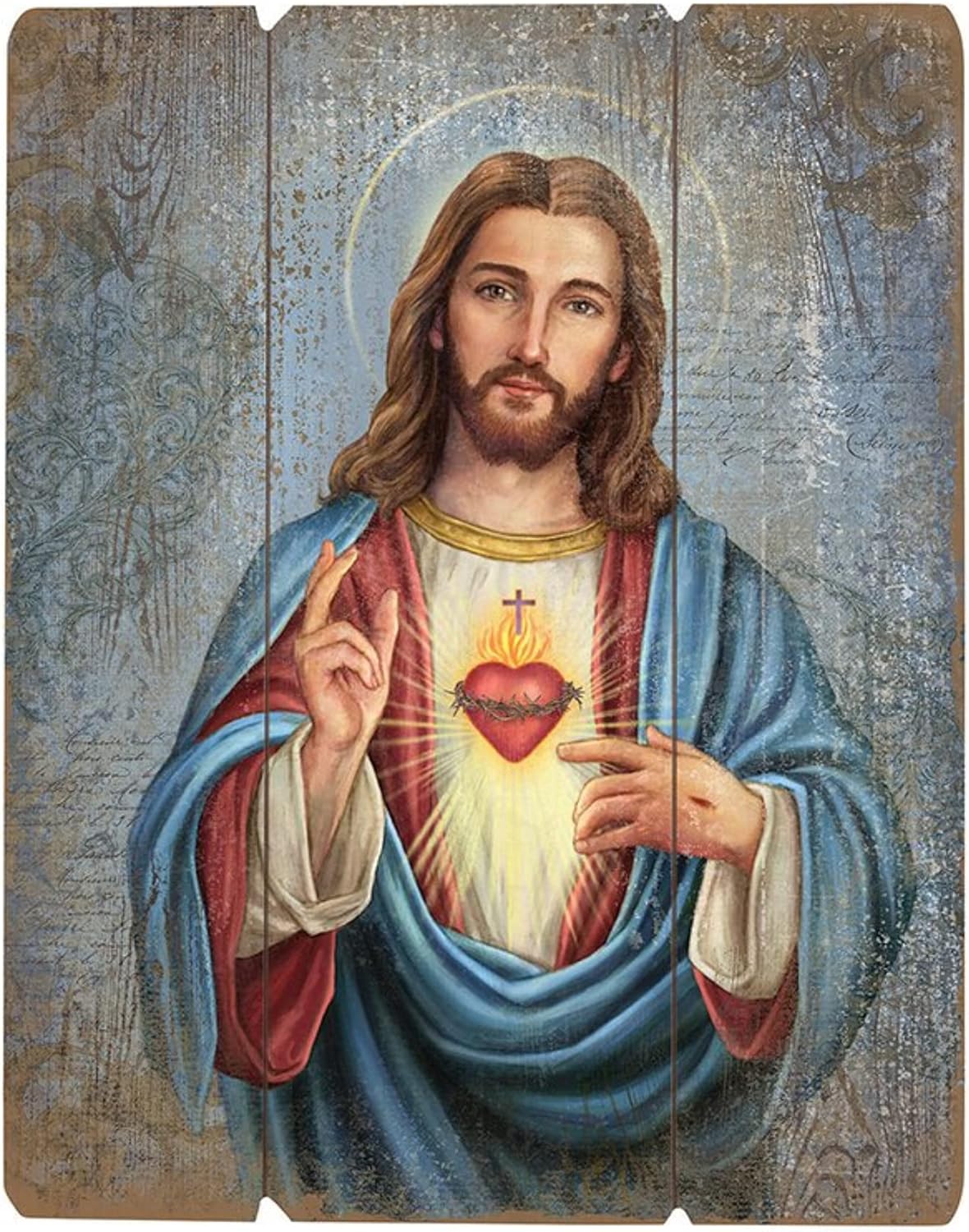 Needzo Sacred Heart Pallet Wall Sign 15 Inches