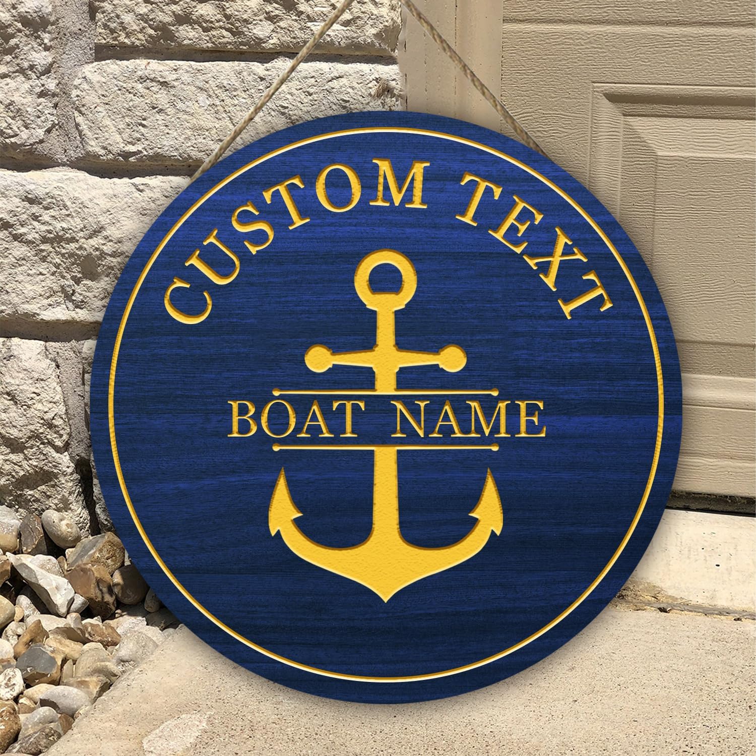 Custom Nautical Boat Welcome Wall Pediment Hanging Decor