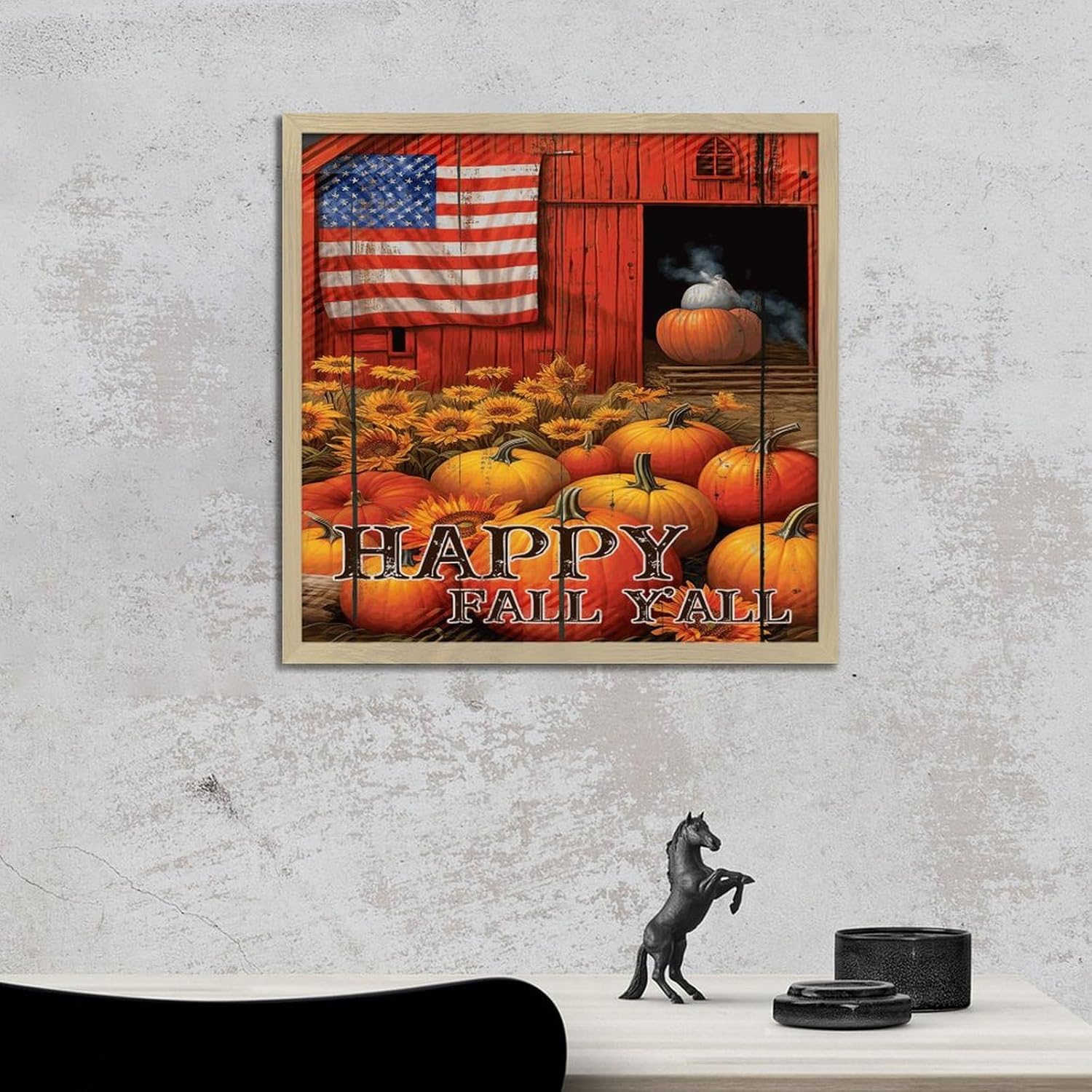 Happy Fall Yall Home Decor Farmhouse Wooden Wall Sign