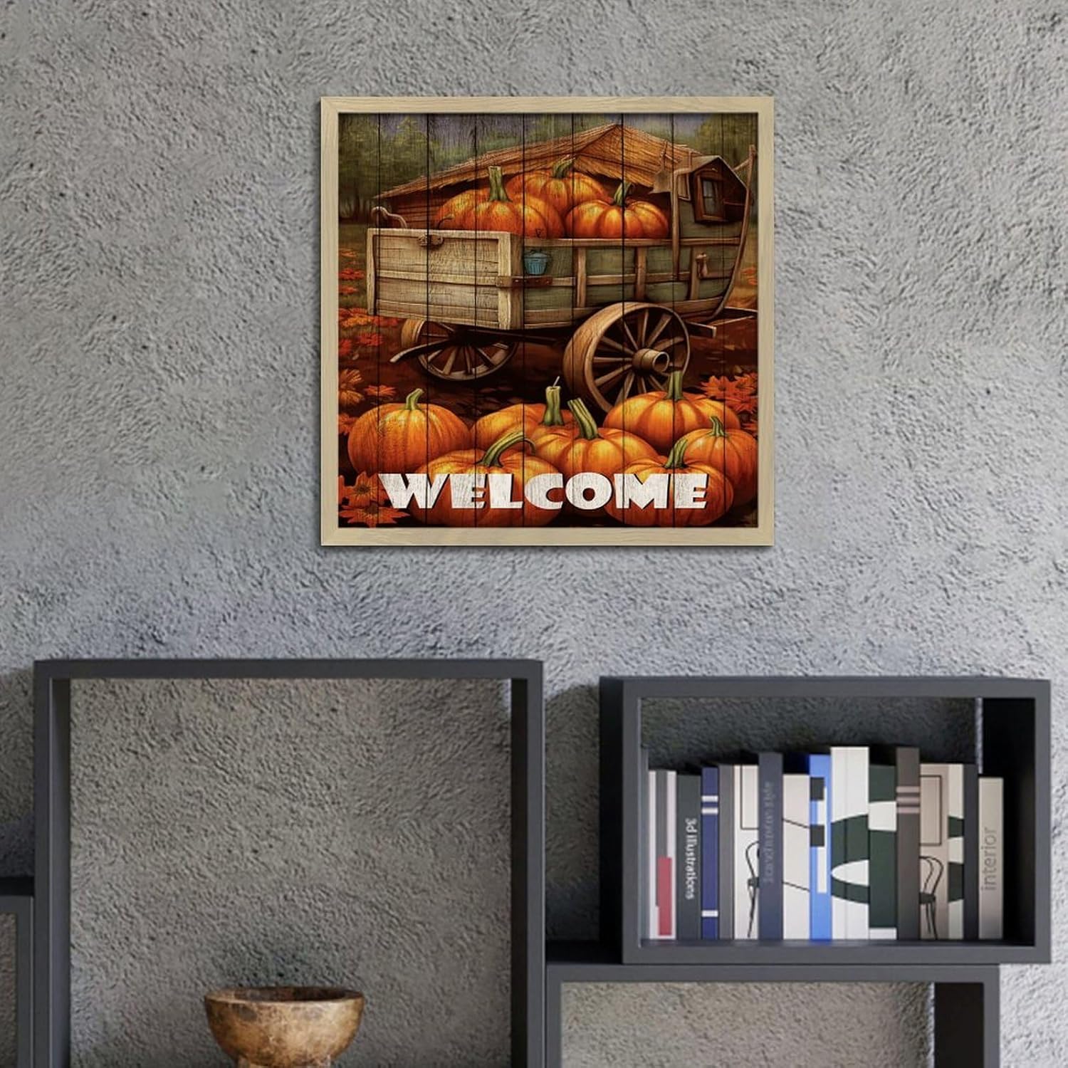 Wood Framed Sign with Rustic Farmhouse Design 12x12in