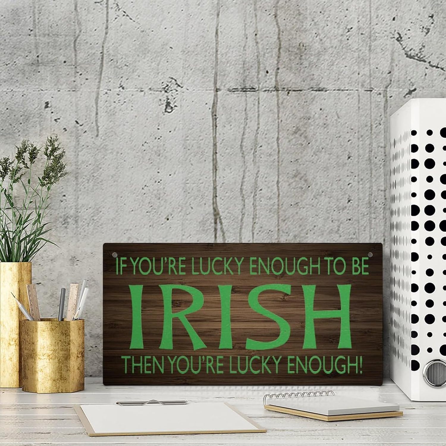 Penzedu Irish Luck Wooden Wall Sign 12x6