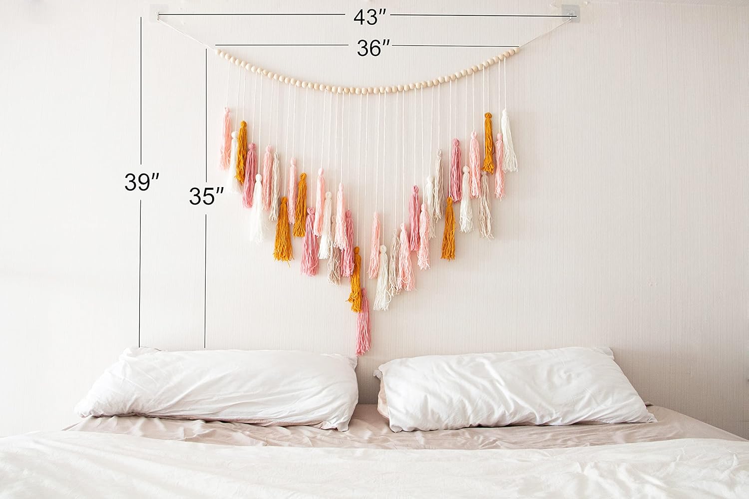 Decocove Macrame Wall Hanging - Pink and Gold