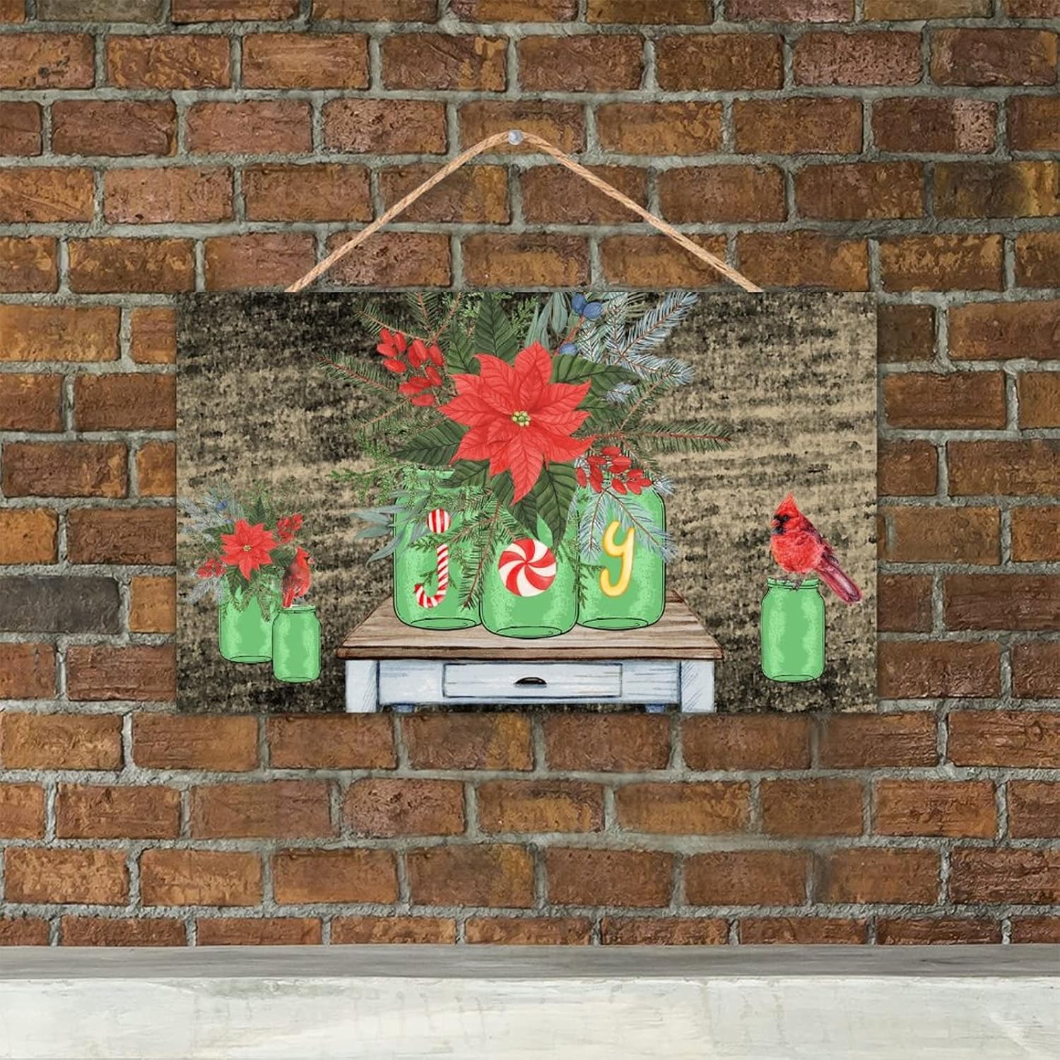 TEANFUN Christmas Wall Pediment Sign 12x20 Inch 1