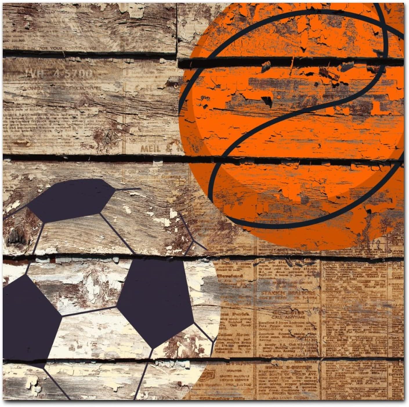 Wooden Basketball Wall Plaque Sport Theme Decor