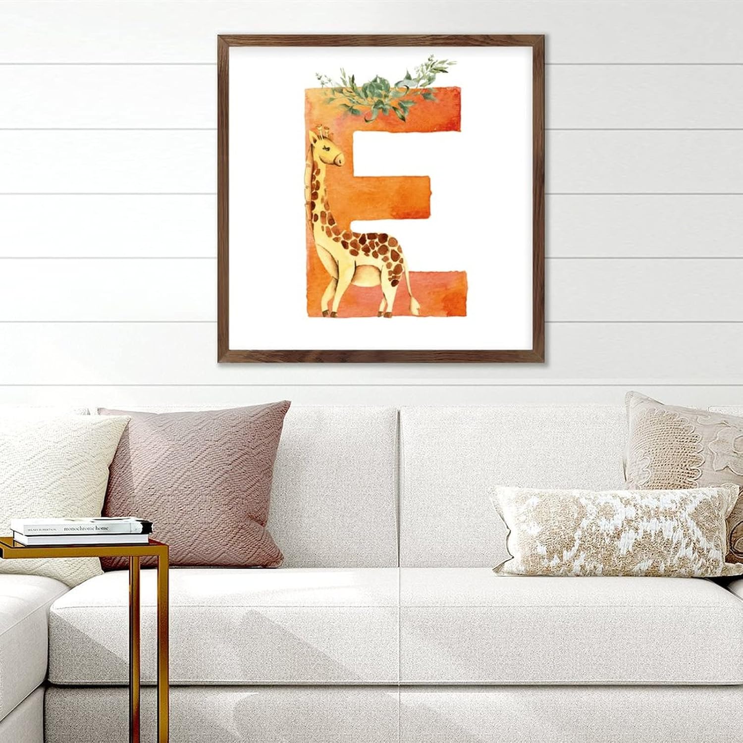 Custom Animal Letter E Giraffe Wall Decor Sign