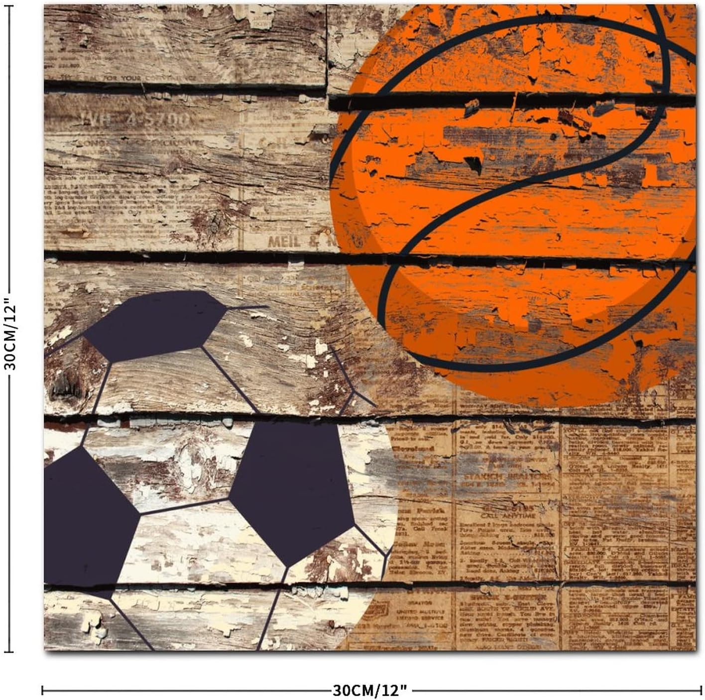 Wooden Basketball Wall Plaque Sport Theme Decor