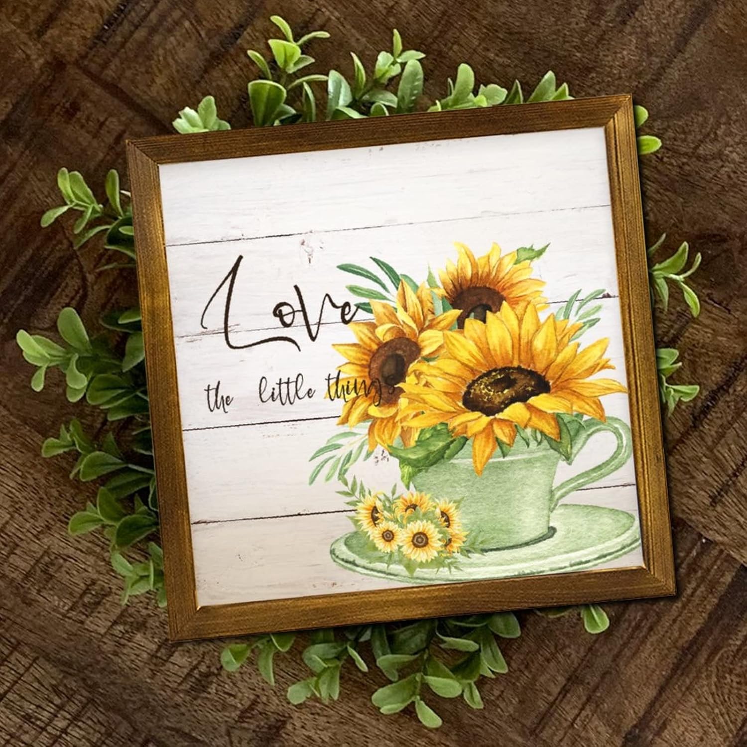 Love The Little Things Wooden Framed Sign 12x12 Inch
