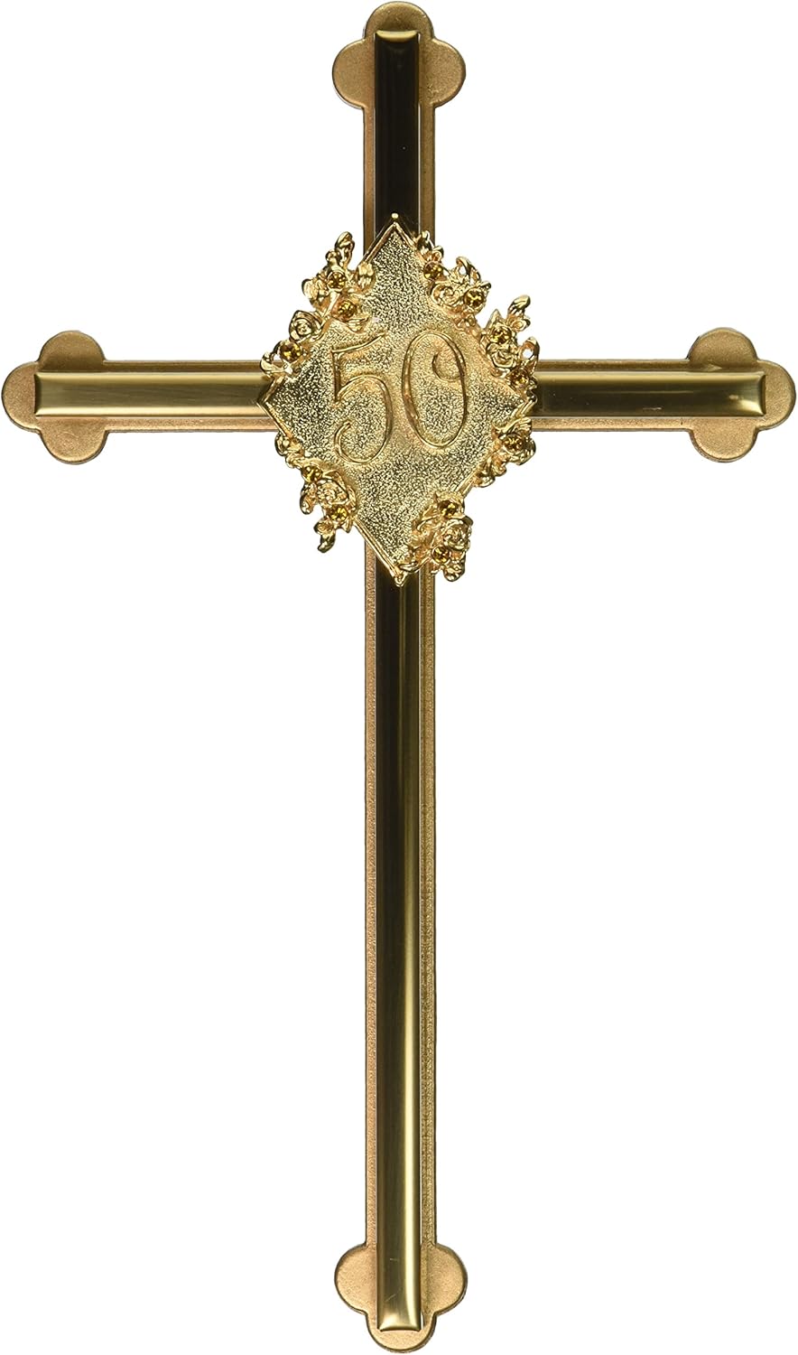 Cathedral Art Wall Cross 8 Inches Gold Plated