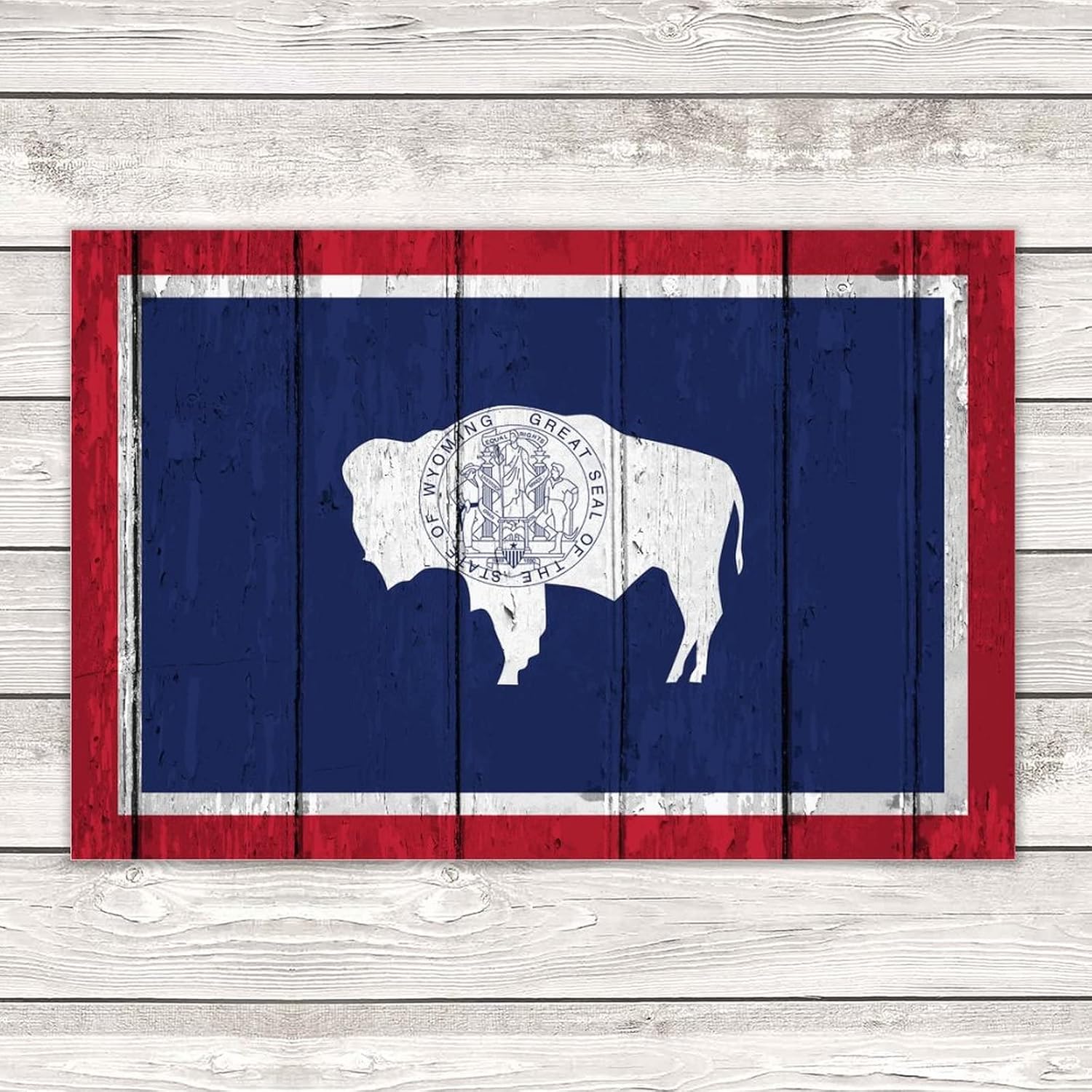 Autravelco Wyoming Wooden Sign Wall Art Decor
