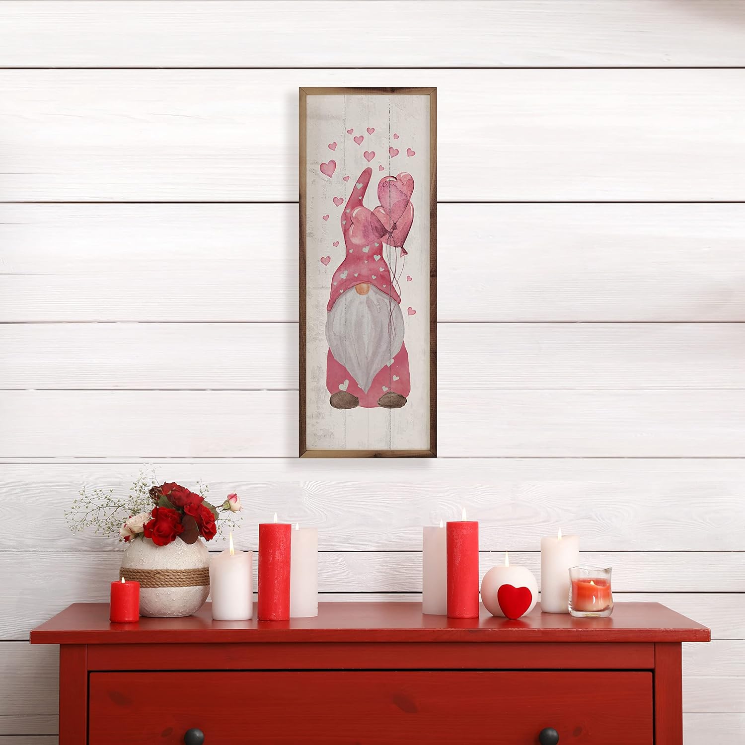 Gnome Hearts Whitewash Wall Decor Sign by Kendrick Home