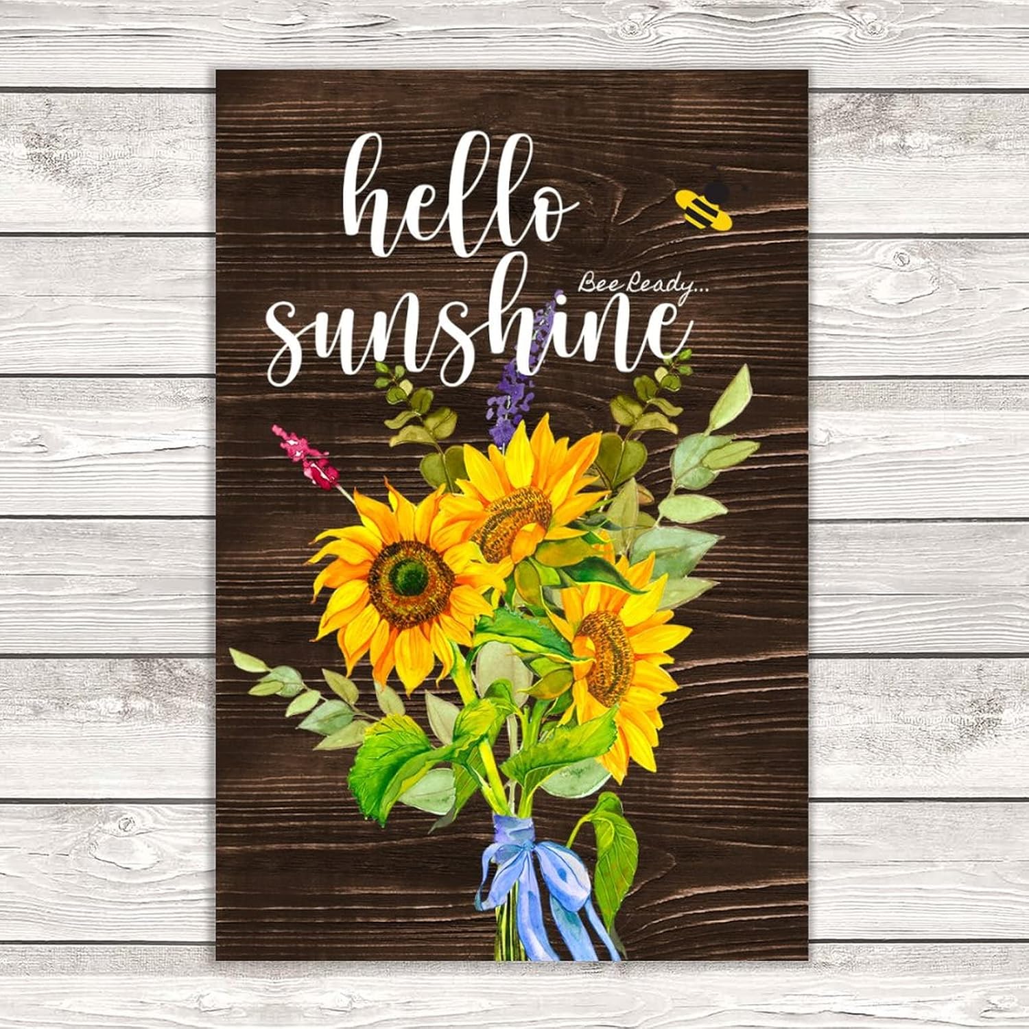 Hello Sunshine Rustic Wood Wall Decor 8x12 Inch