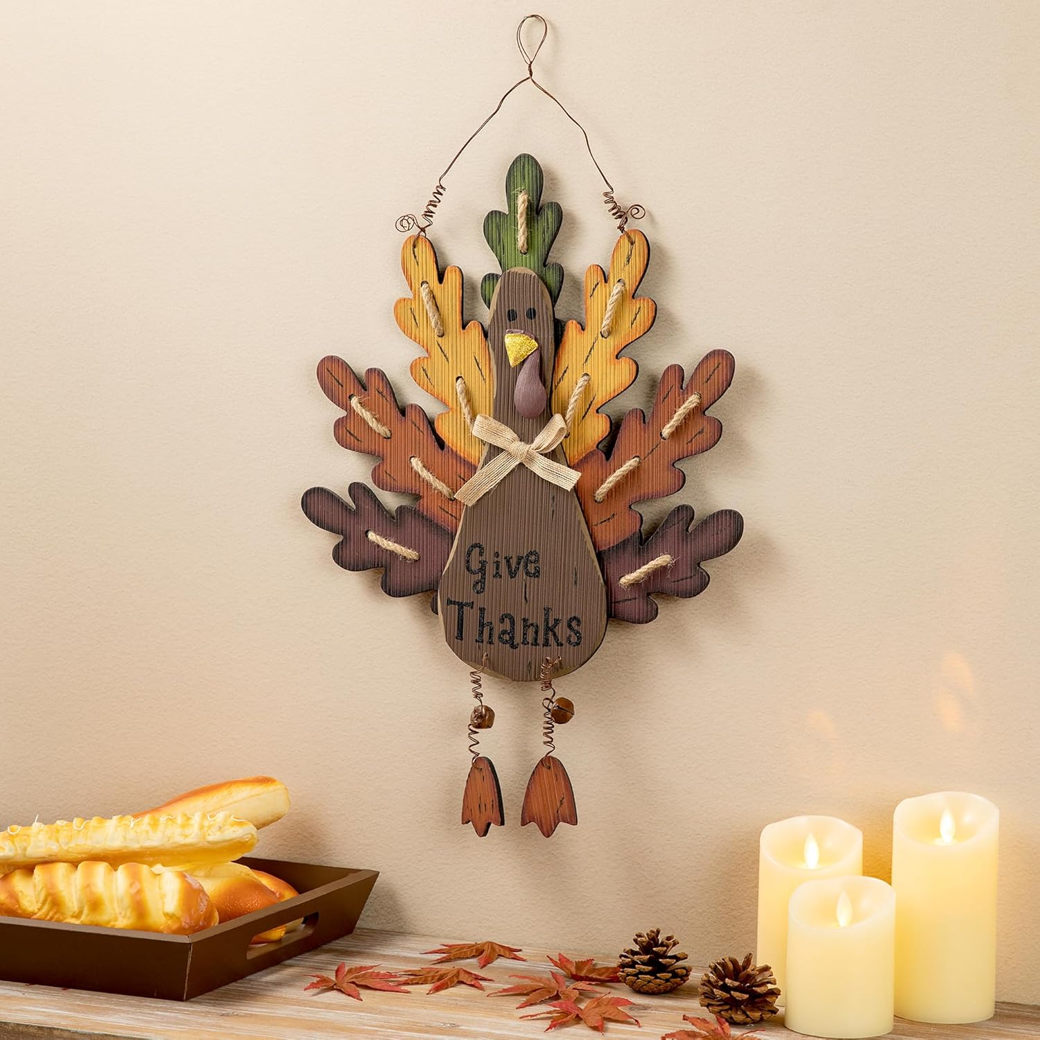 Glitzhome 2067 Inch Wooden Turkey Wall Sign