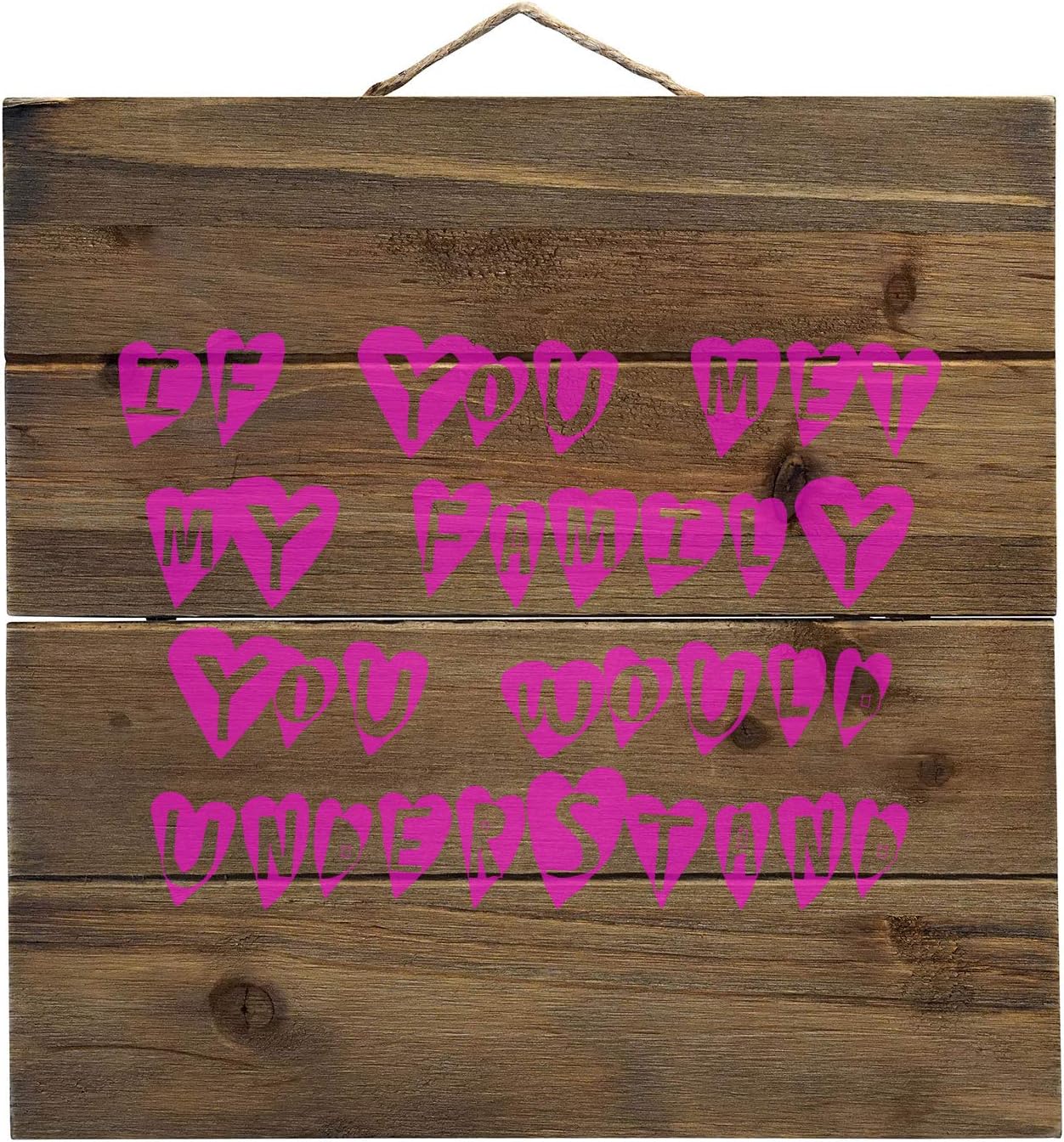 DistinctInk Decorative Real Wood Wall Art - Faux Pallet Look