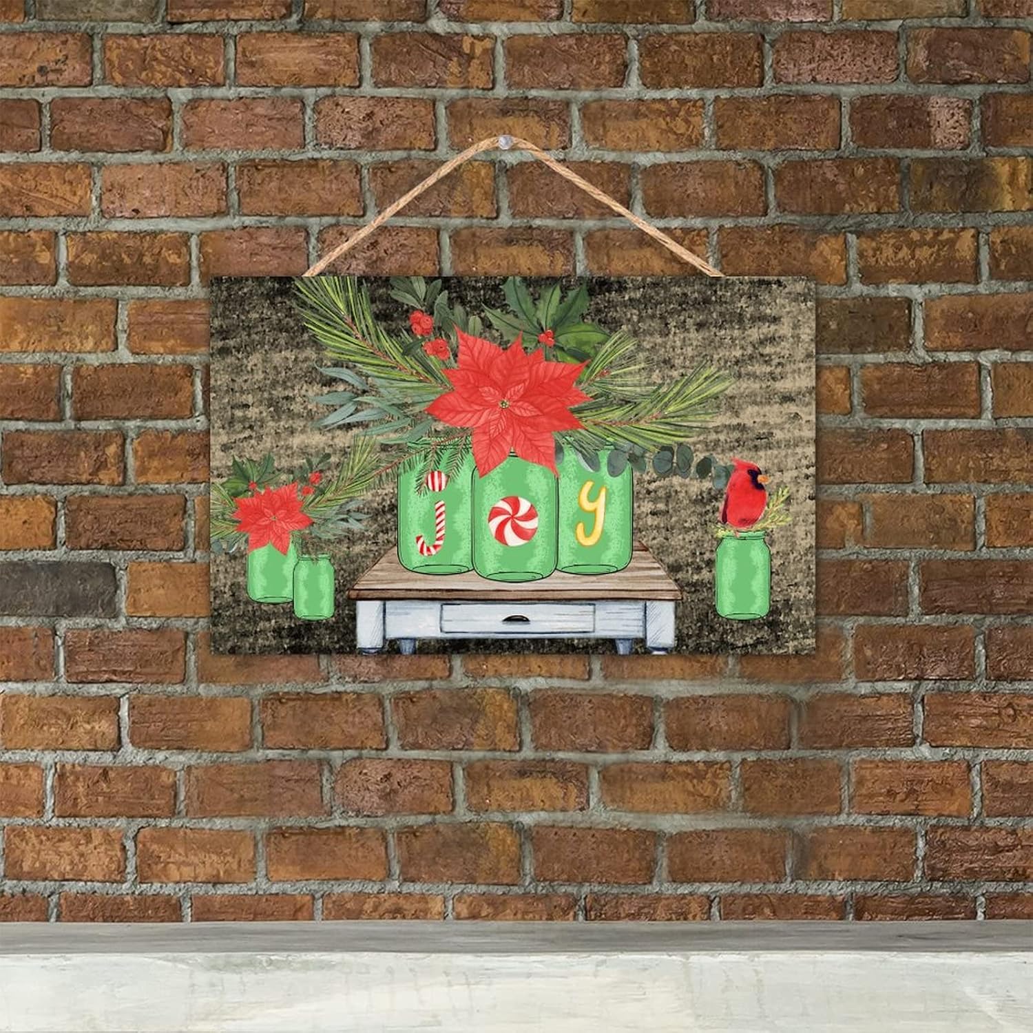 TEANFUN Christmas Wall Hanging Sign 10x16 Inch