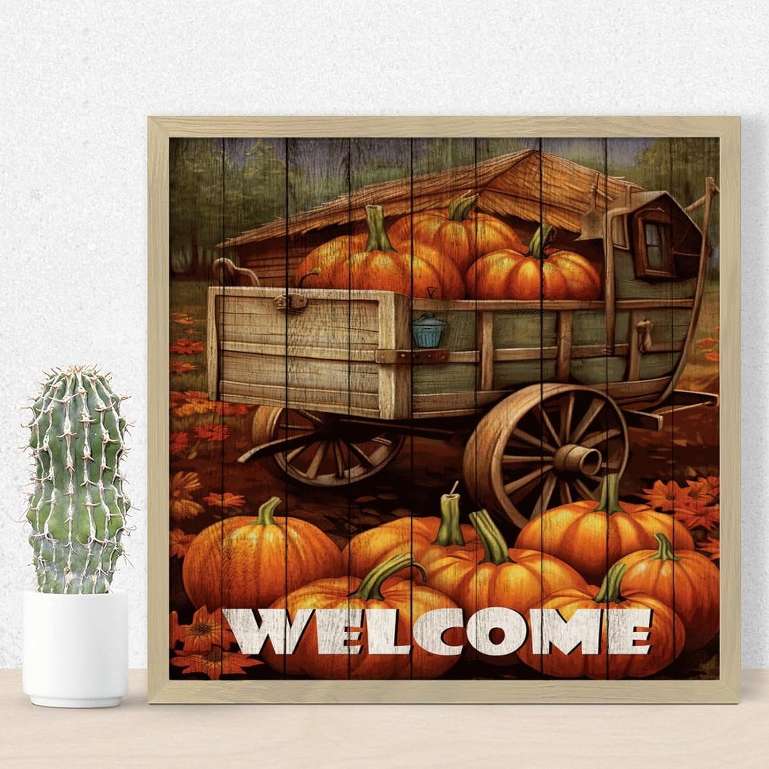 Wood Framed Sign with Rustic Farmhouse Design 12x12in