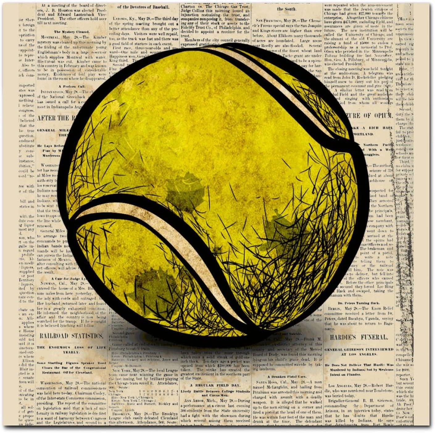 Farmhouse Wooden Sign with Tennis Balls Wall Decor
