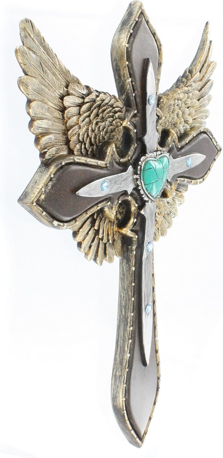 LL Home 12498 Blue Heart Layered Cross Wings 1