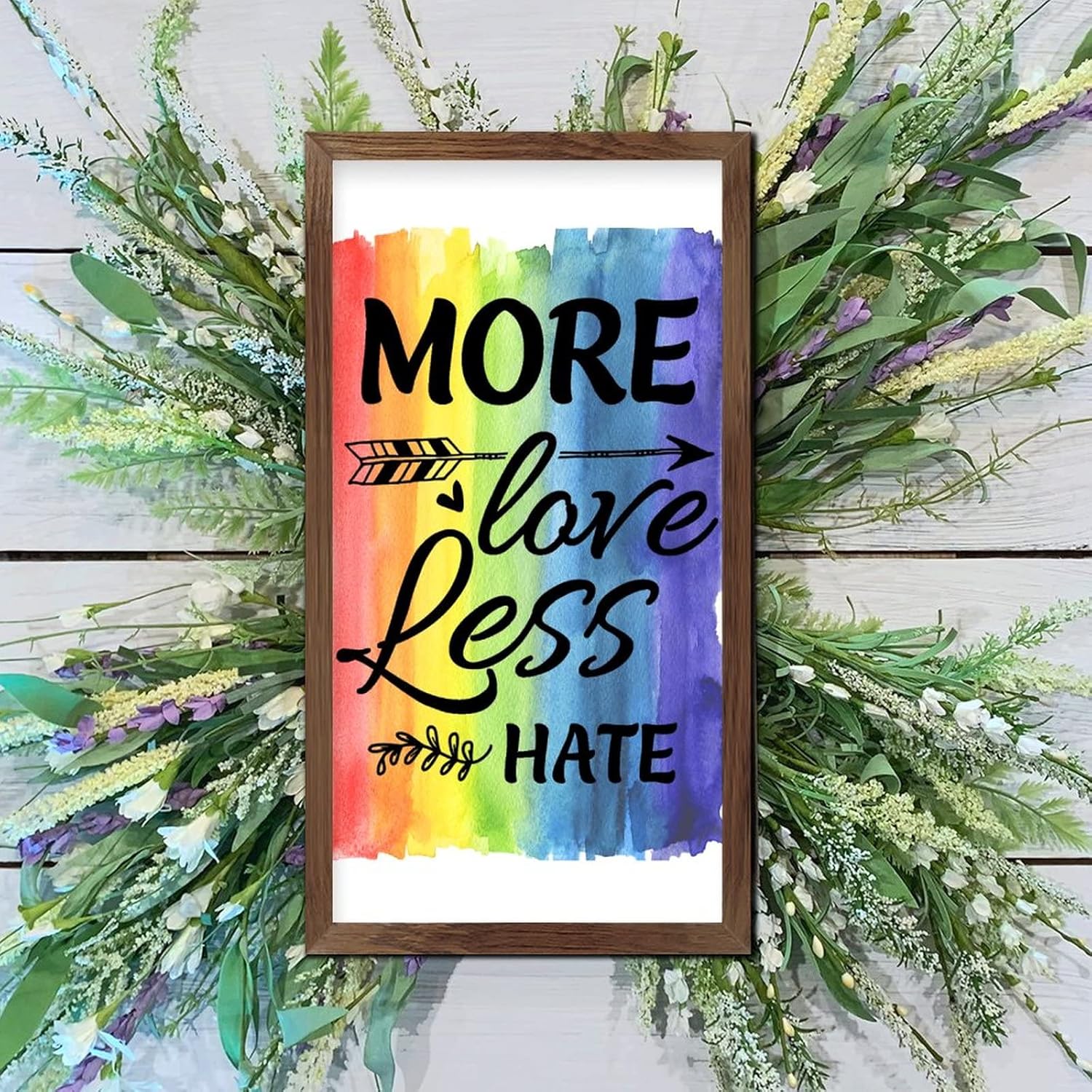 LGBTQ Pride Framed Wooden Sign Wall Art 22x12 In