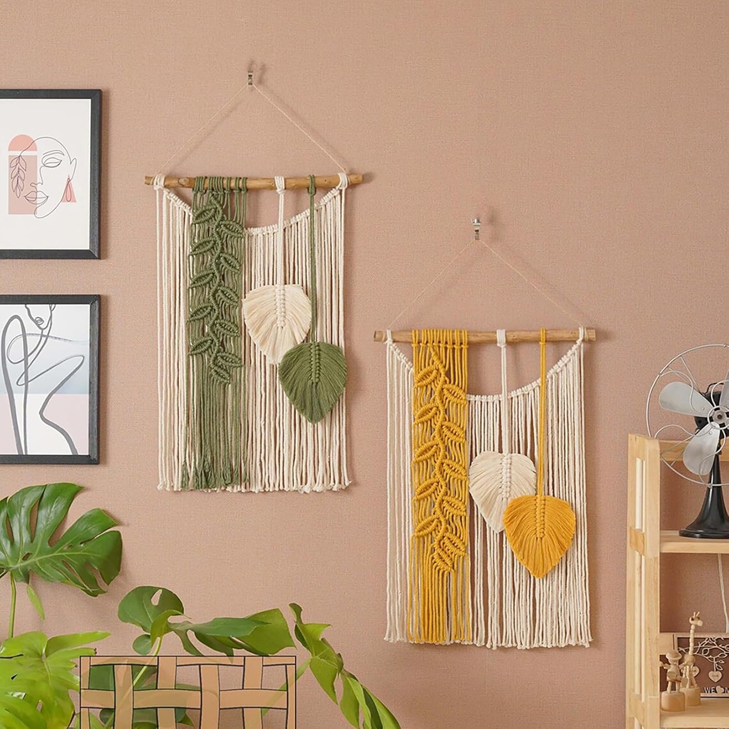 Macrame Wall Hanging with Tassel Decor