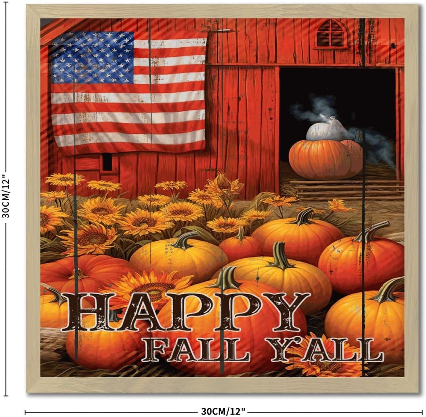 Happy Fall Yall Home Decor Farmhouse Wooden Wall Sign