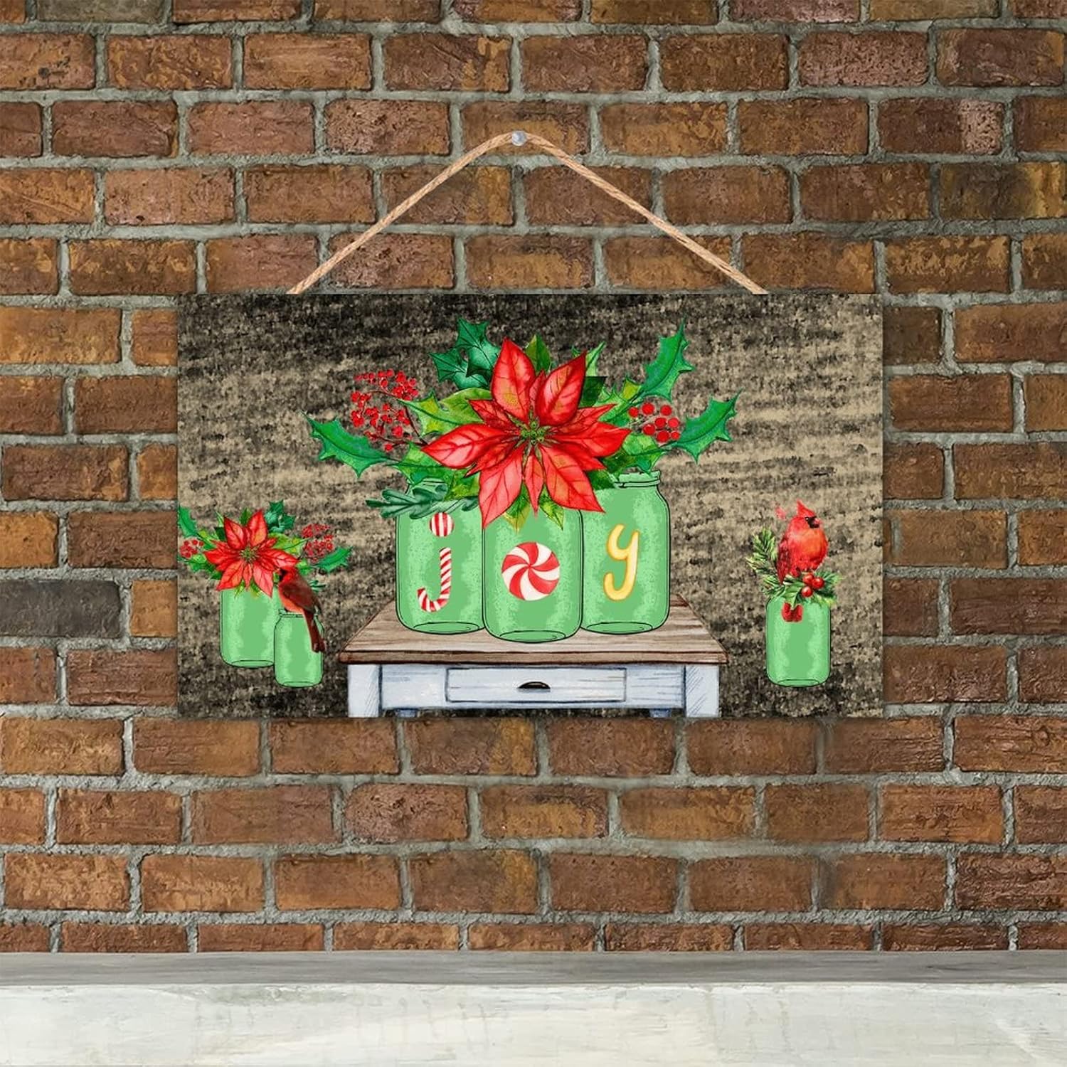 TEANFUN Christmas Hanging Sign Wall Pediment