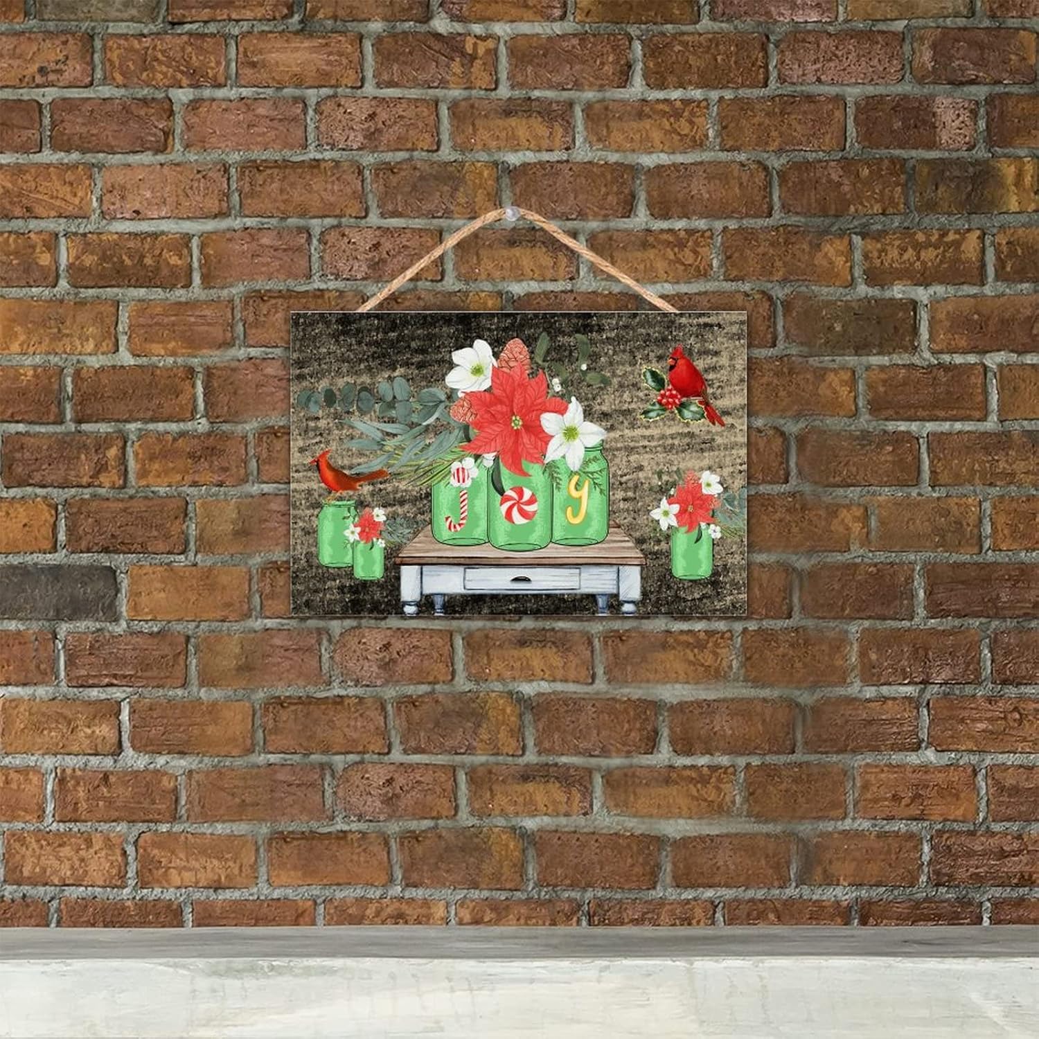 TEANFUN Christmas Wall Hanging Sign 8x12 Inch