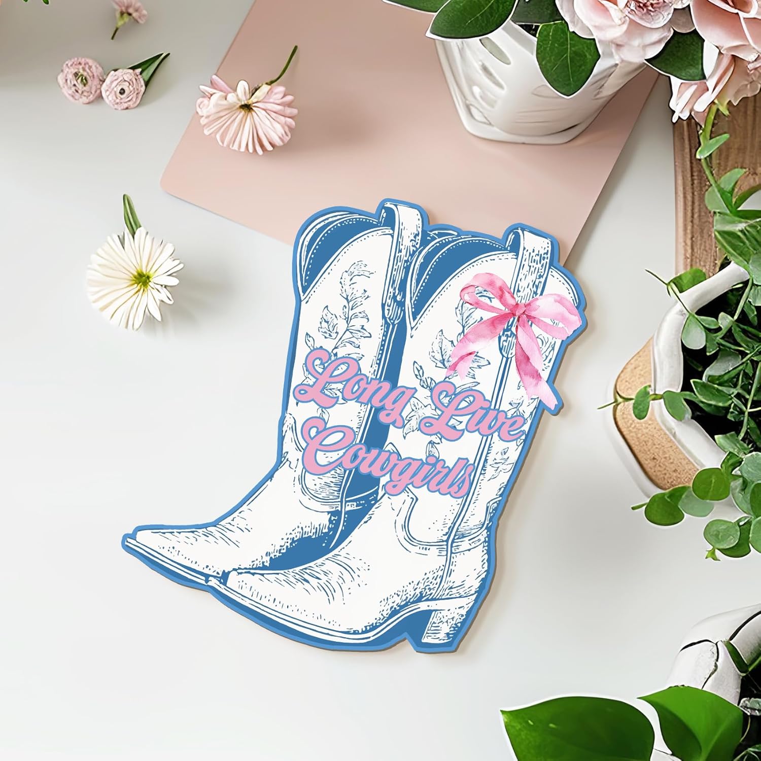 MOTERMATE Preppy Cowgirl Sign Decor 8x10 Inch
