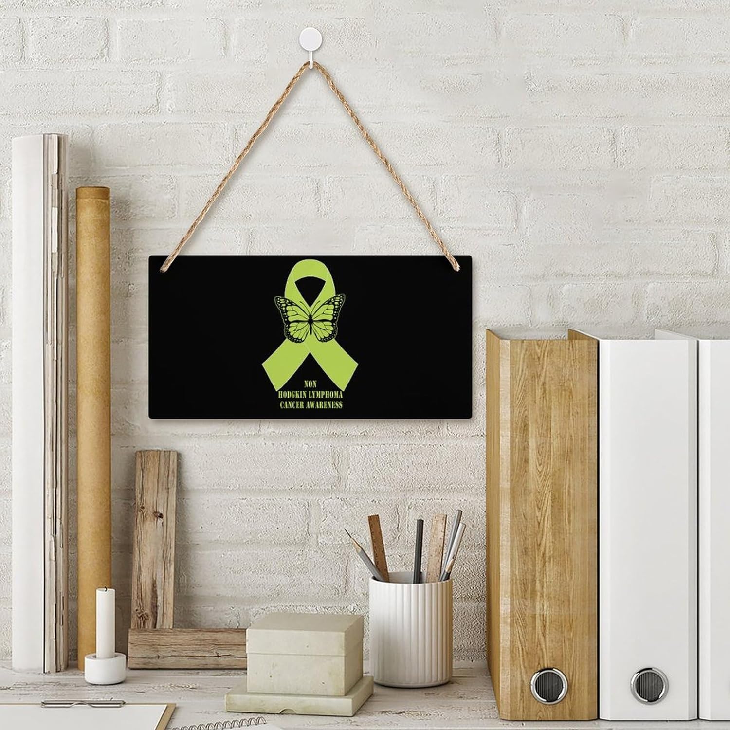 Non Hodgkin Lymphoma Awareness Wooden Wall Hanging Decor