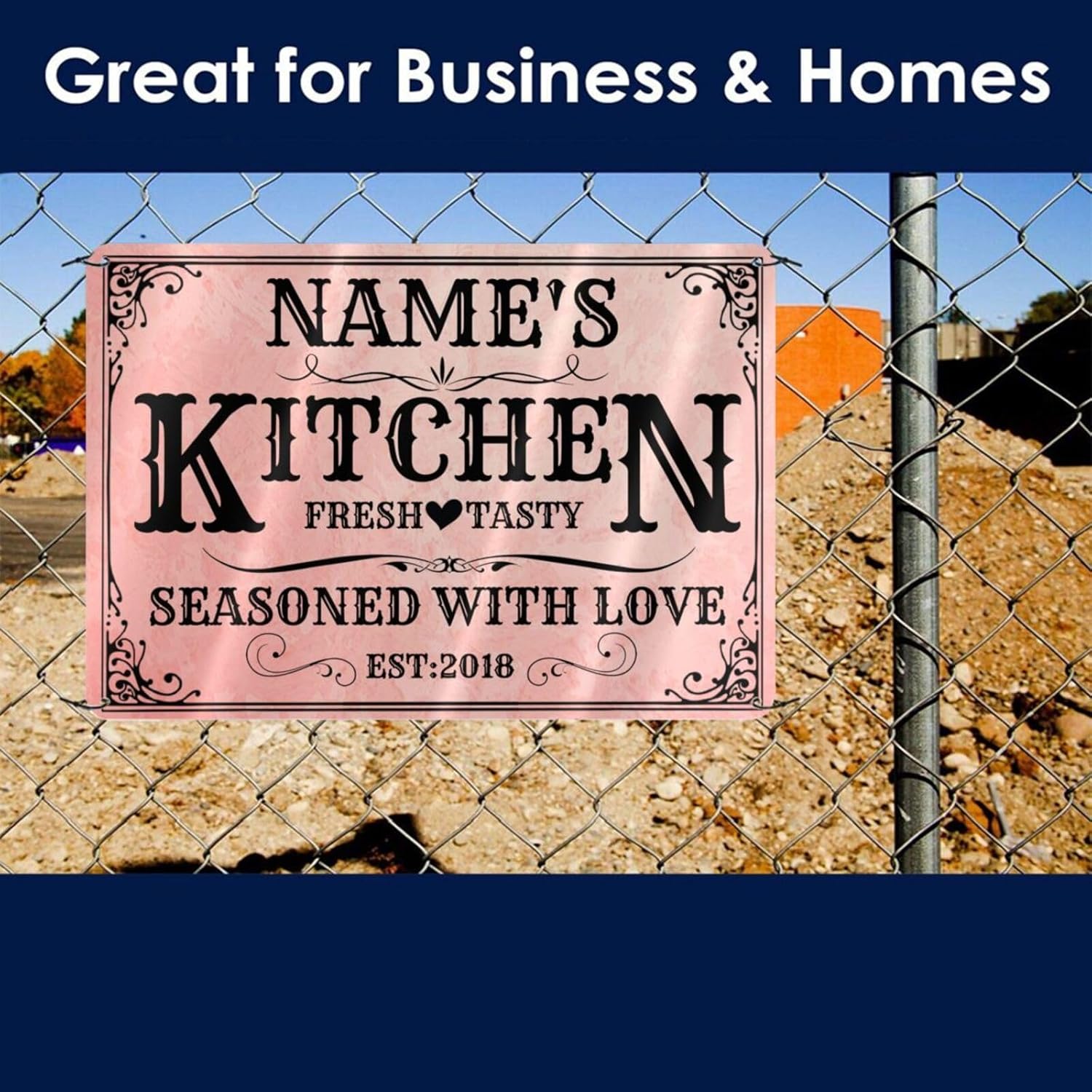 Personalized Kitchen Wall Sign with Custom Name