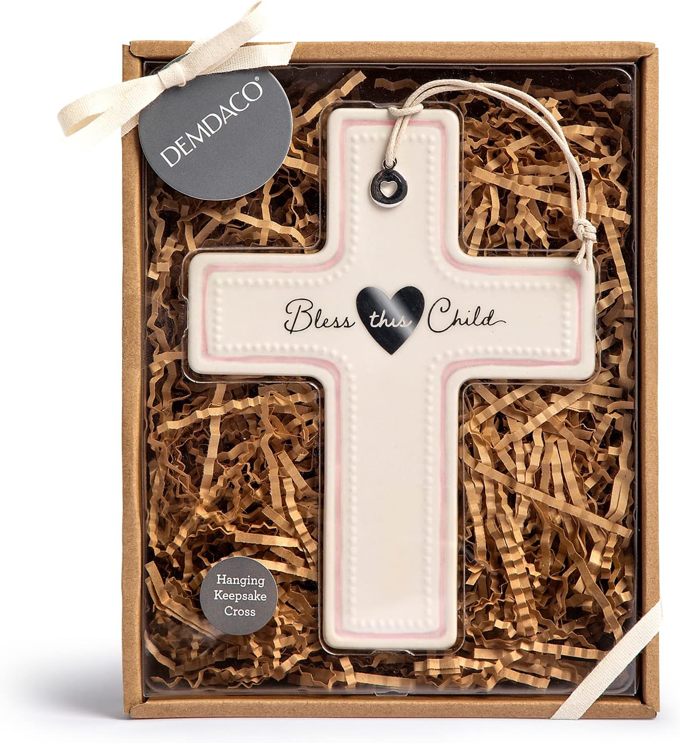 DEMDACO Bless This Child Pink Wall Cross 75x55 Inch