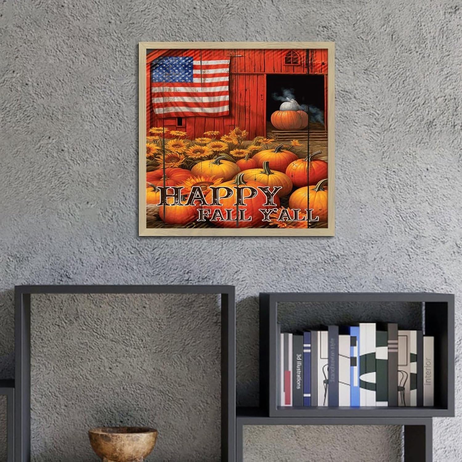 Happy Fall Yall Home Decor Farmhouse Wooden Wall Sign