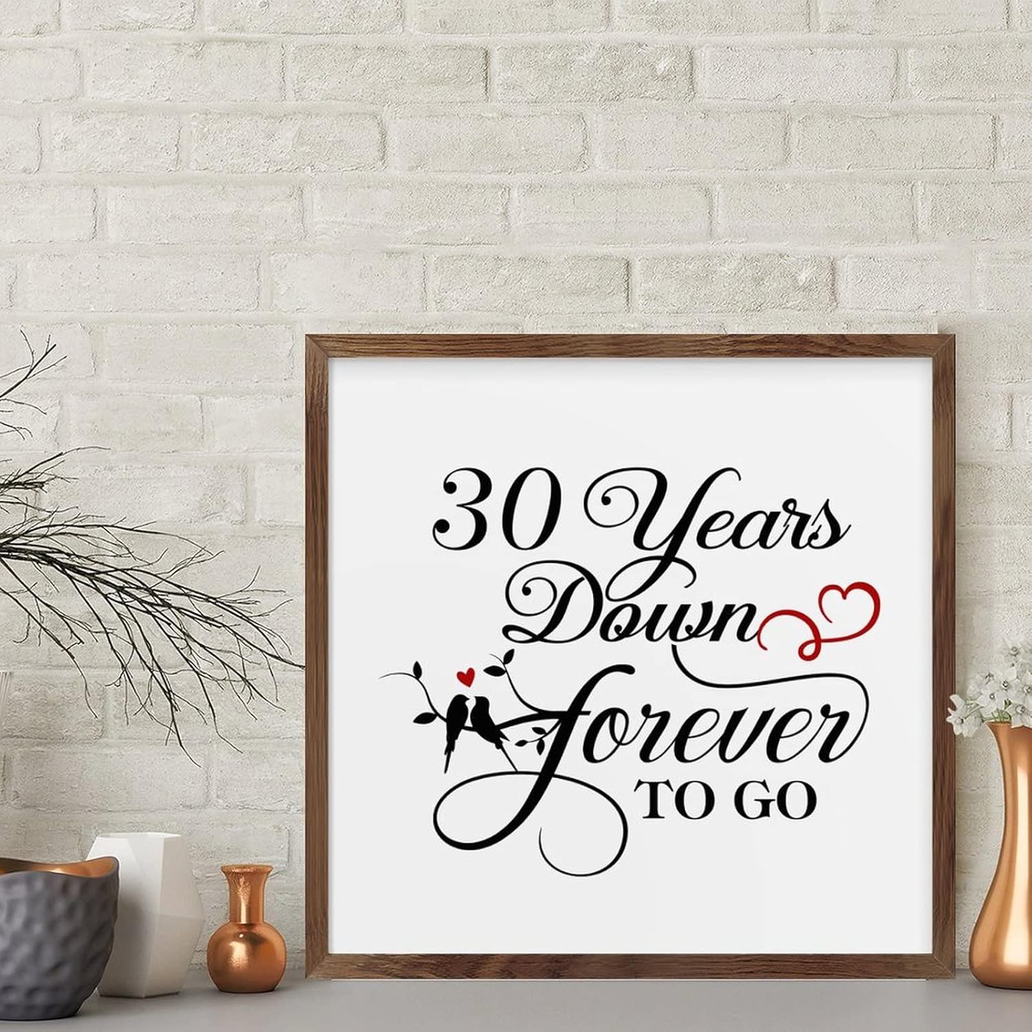 30 Years Down Forever to Go Wedding Anniversary Wood Sign