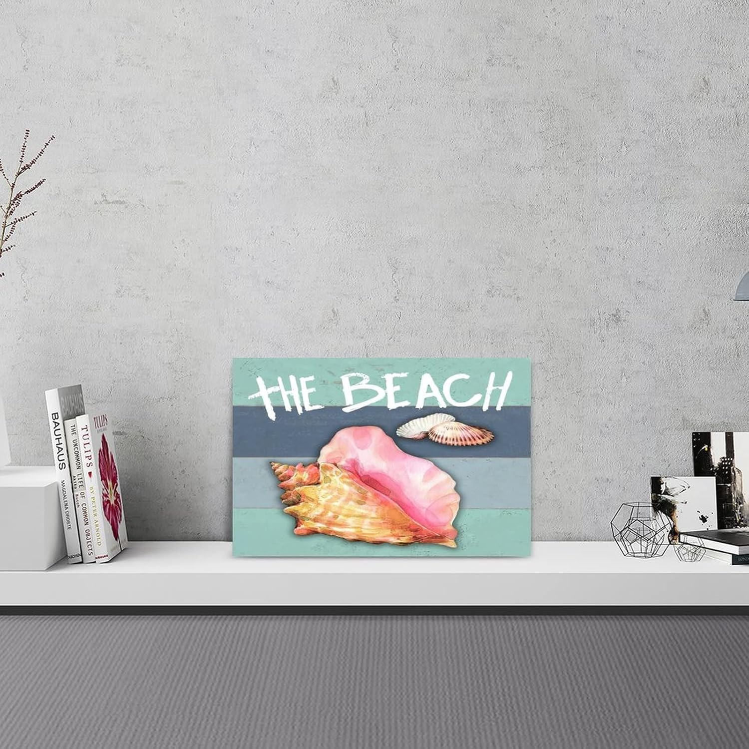 Rustic Wall Art Sea Snail Starfish Nautical Wood Sign 12x18