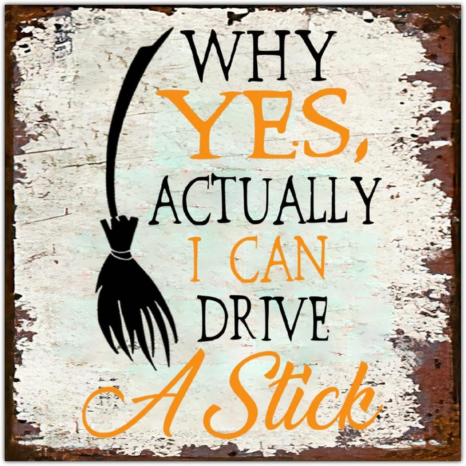 Why Yes Actually I Can Drive A Stick Halloween Tin Sign