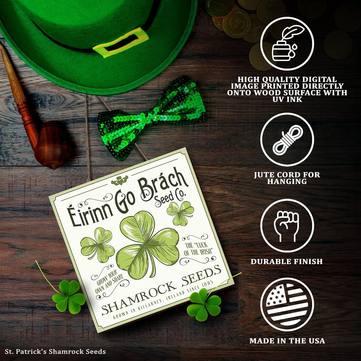 Twisted R Design St Patricks Day Wall Sign 5x5