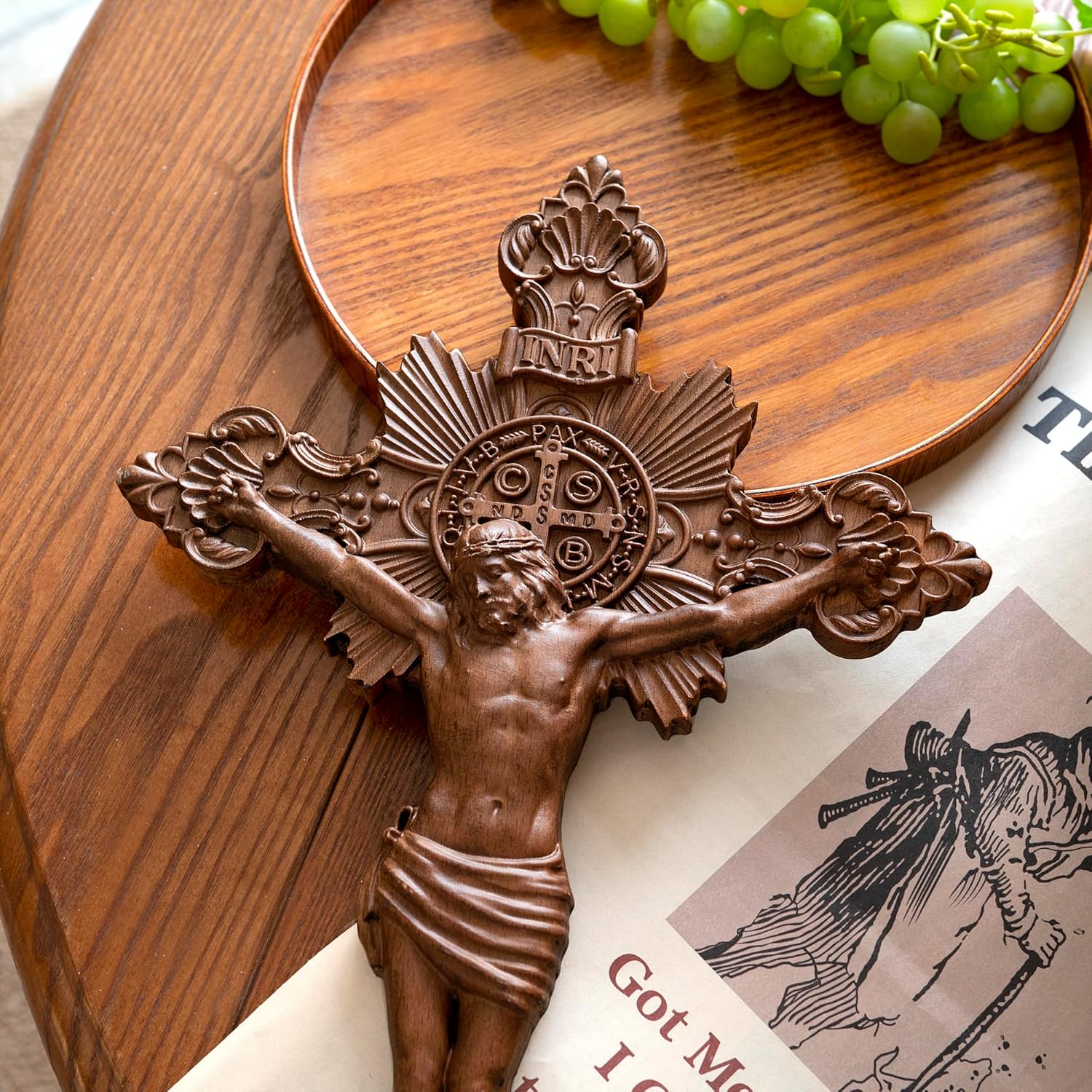 BGCOPPER Saint Benedict Wall Cross Decor 10 Inch