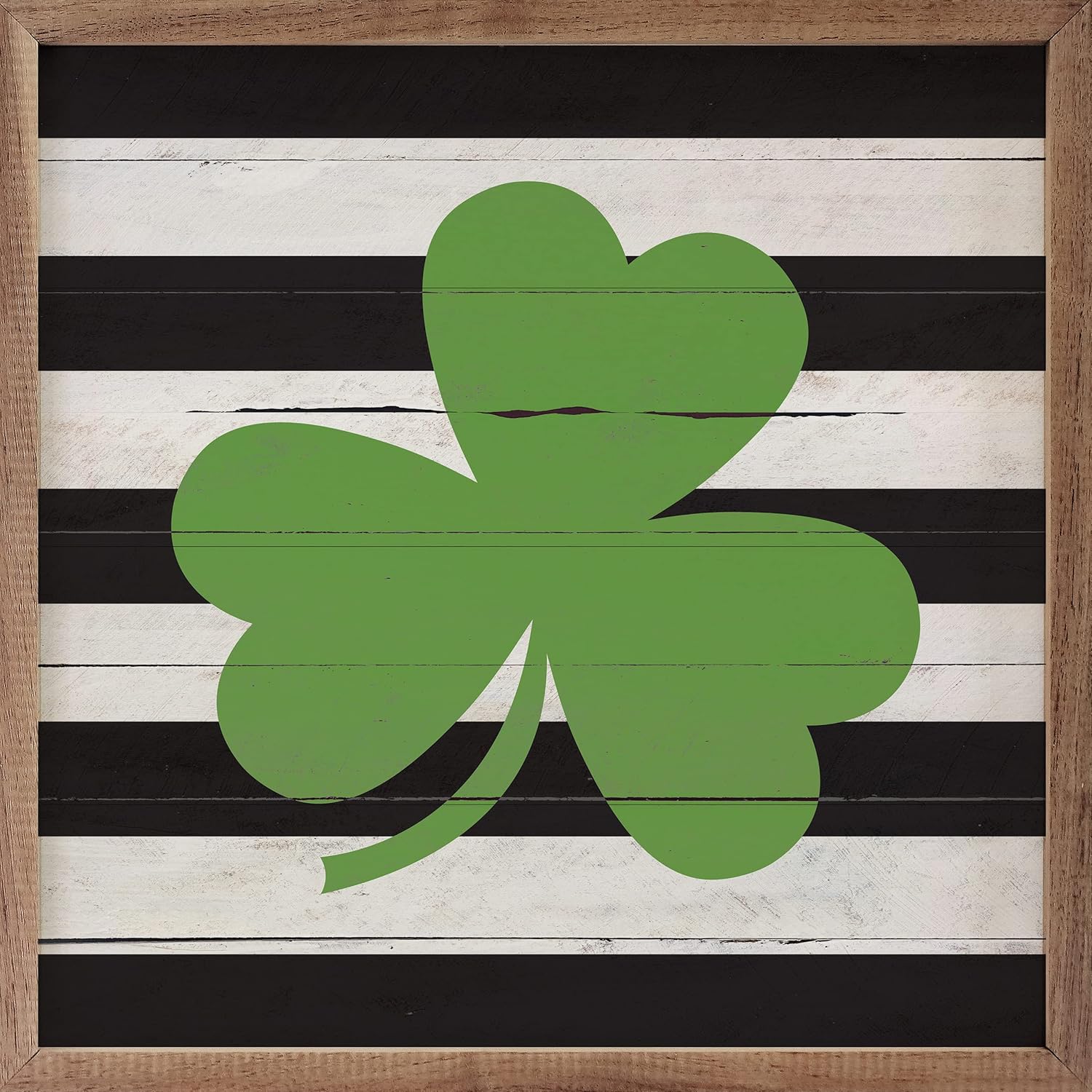 Shamrock Stripe St Patricks Day Wall Decor Sign
